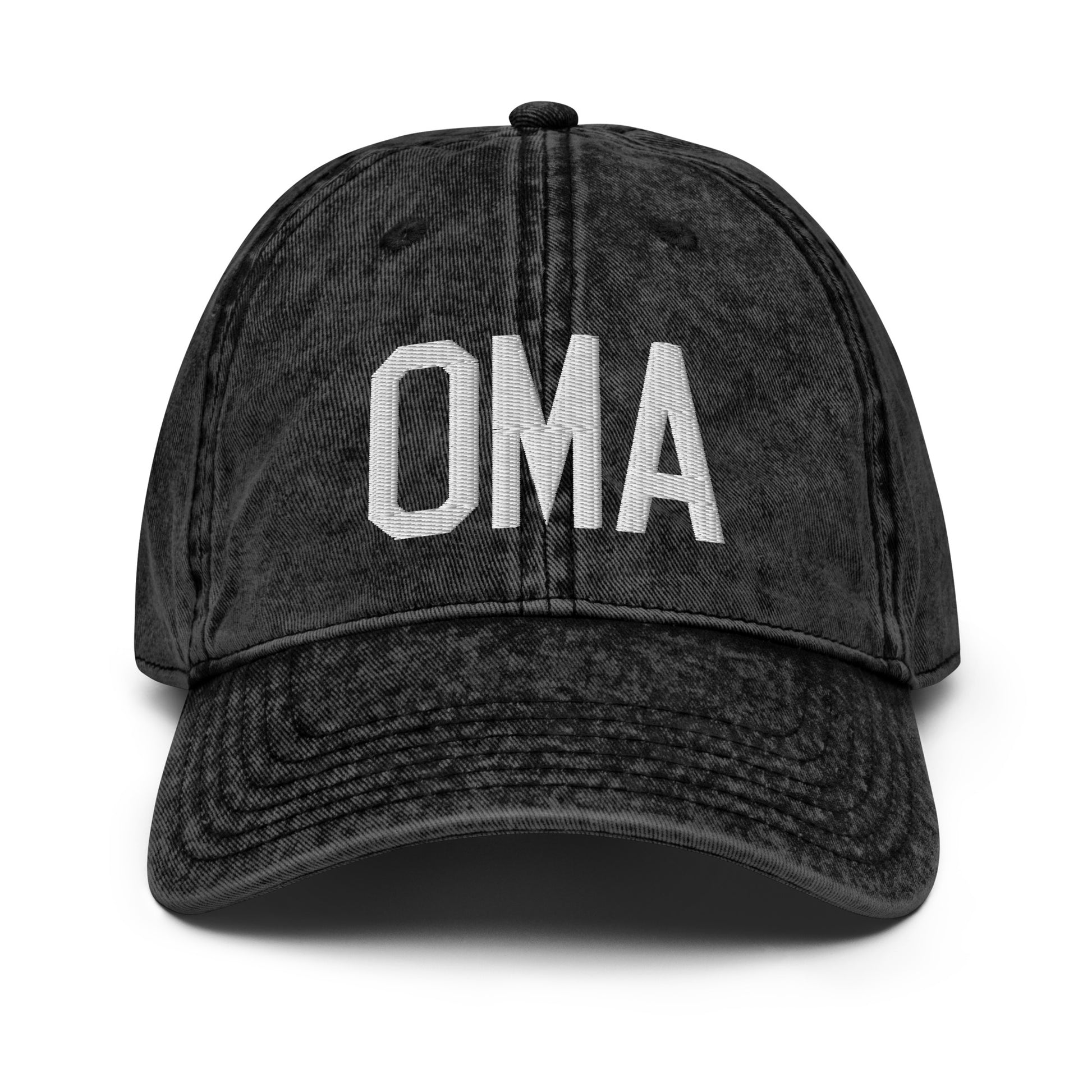 Airport Code Twill Cap - White • OMA Omaha • YHM Designs - Image 14