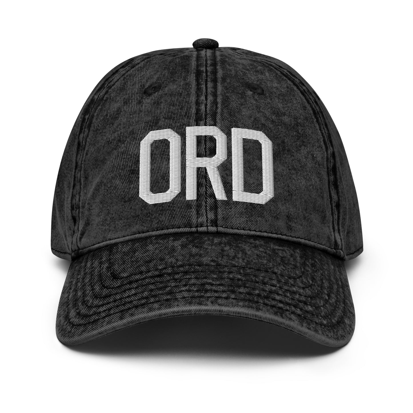 Airport Code Twill Cap - White • ORD Chicago • YHM Designs - Image 14