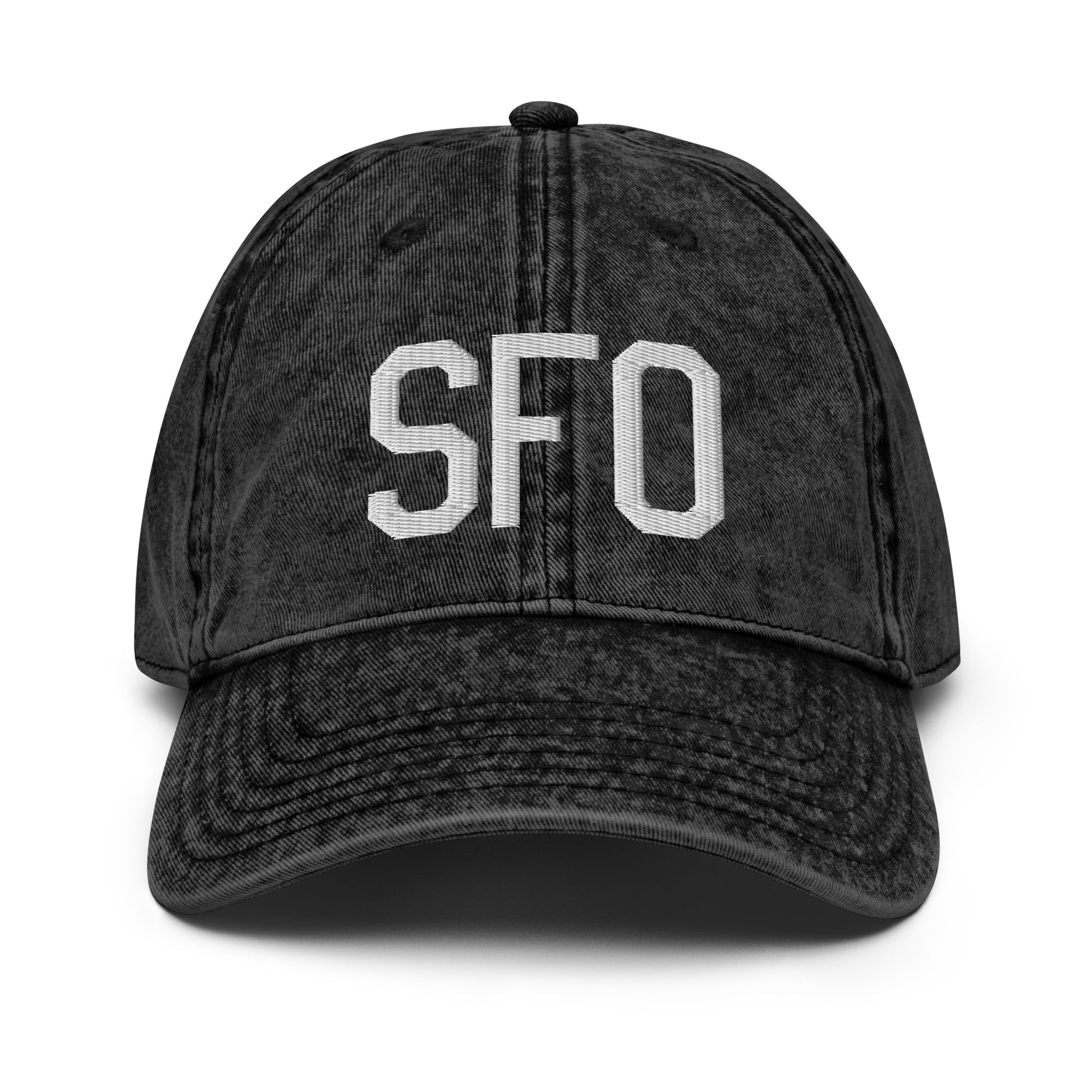 Airport Code Twill Cap - White • SFO San Francisco • YHM Designs - Image 14