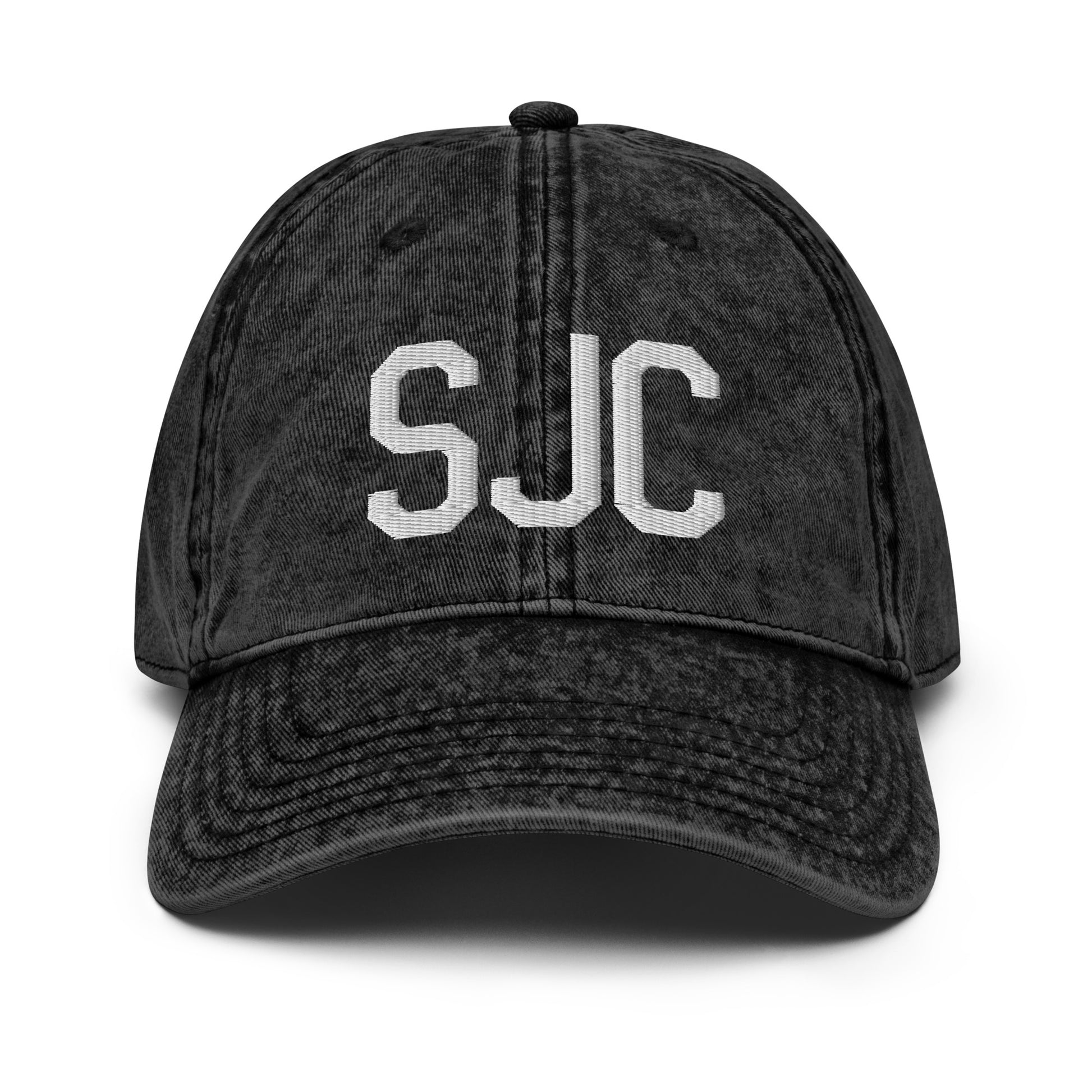 Airport Code Twill Cap - White • SJC San Jose • YHM Designs - Image 14