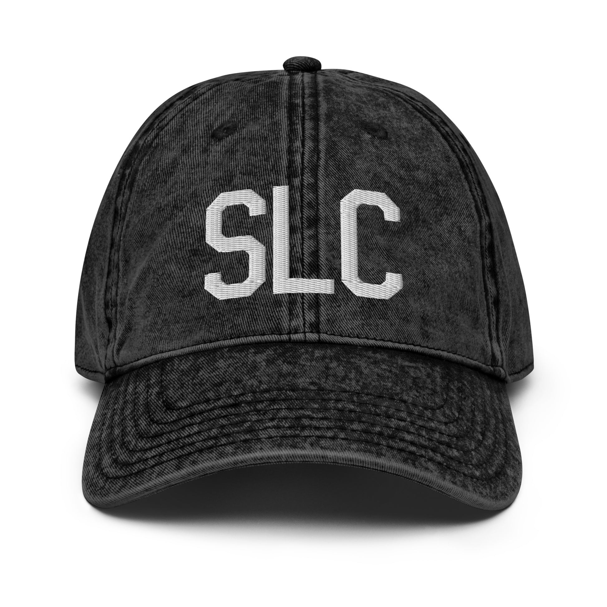 Airport Code Twill Cap - White • SLC Salt Lake City • YHM Designs - Image 14