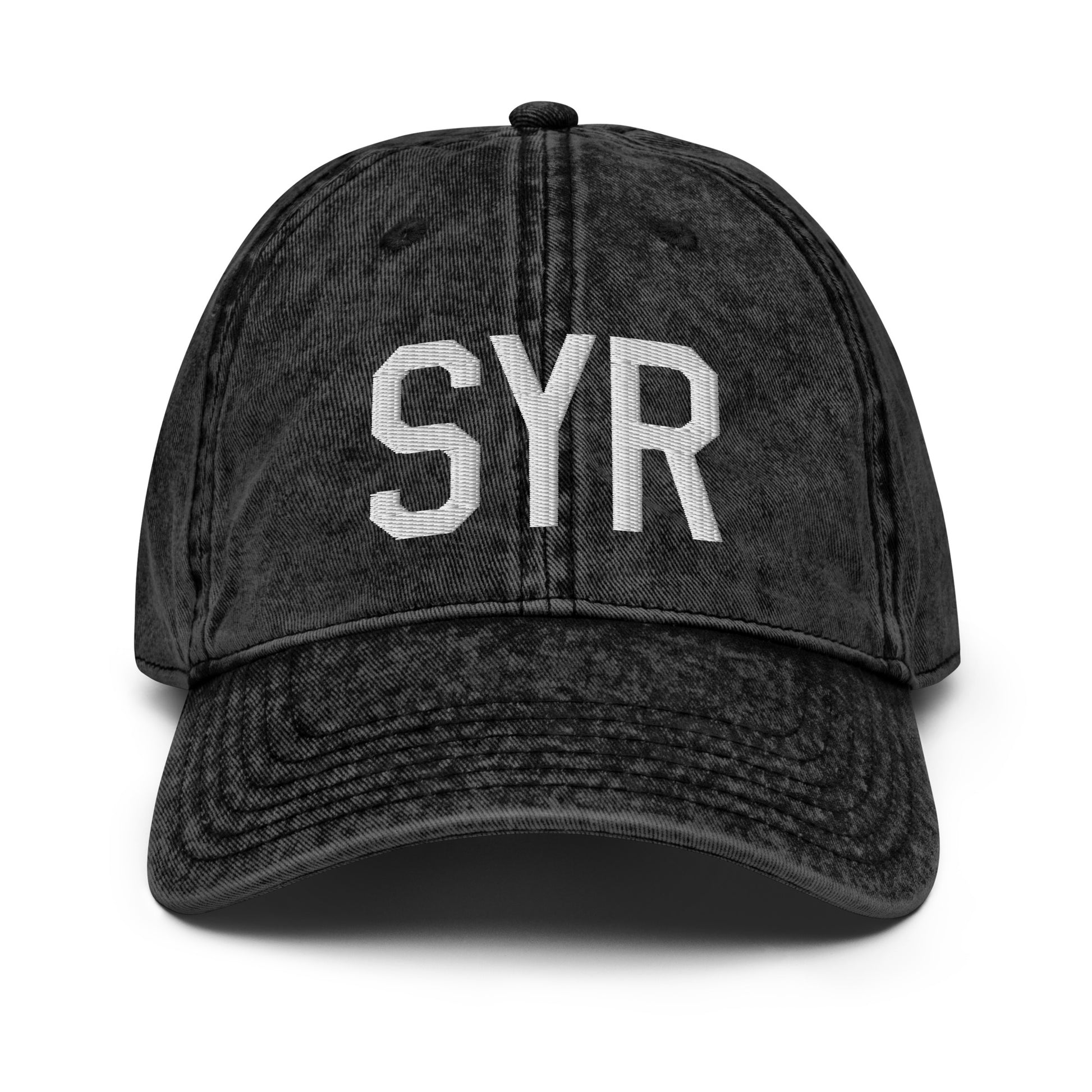 Airport Code Twill Cap - White • SYR Syracuse • YHM Designs - Image 14
