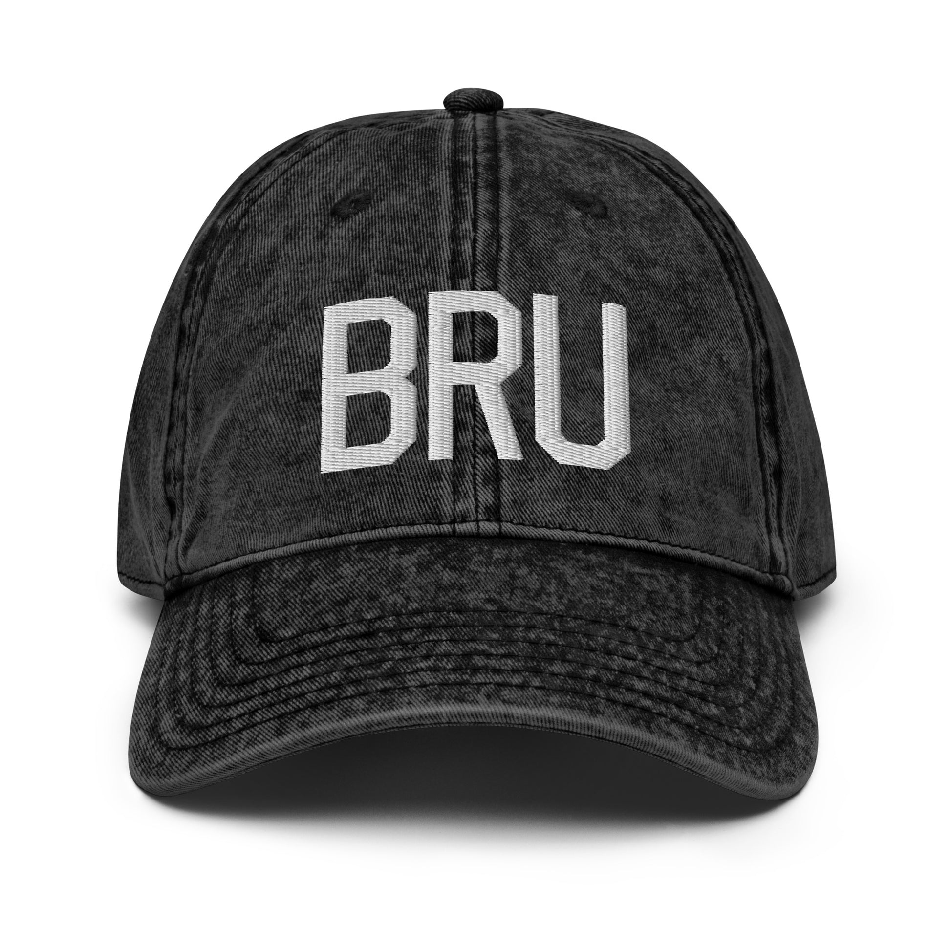 Airport Code Twill Cap - White • BRU Brussels • YHM Designs - Image 14