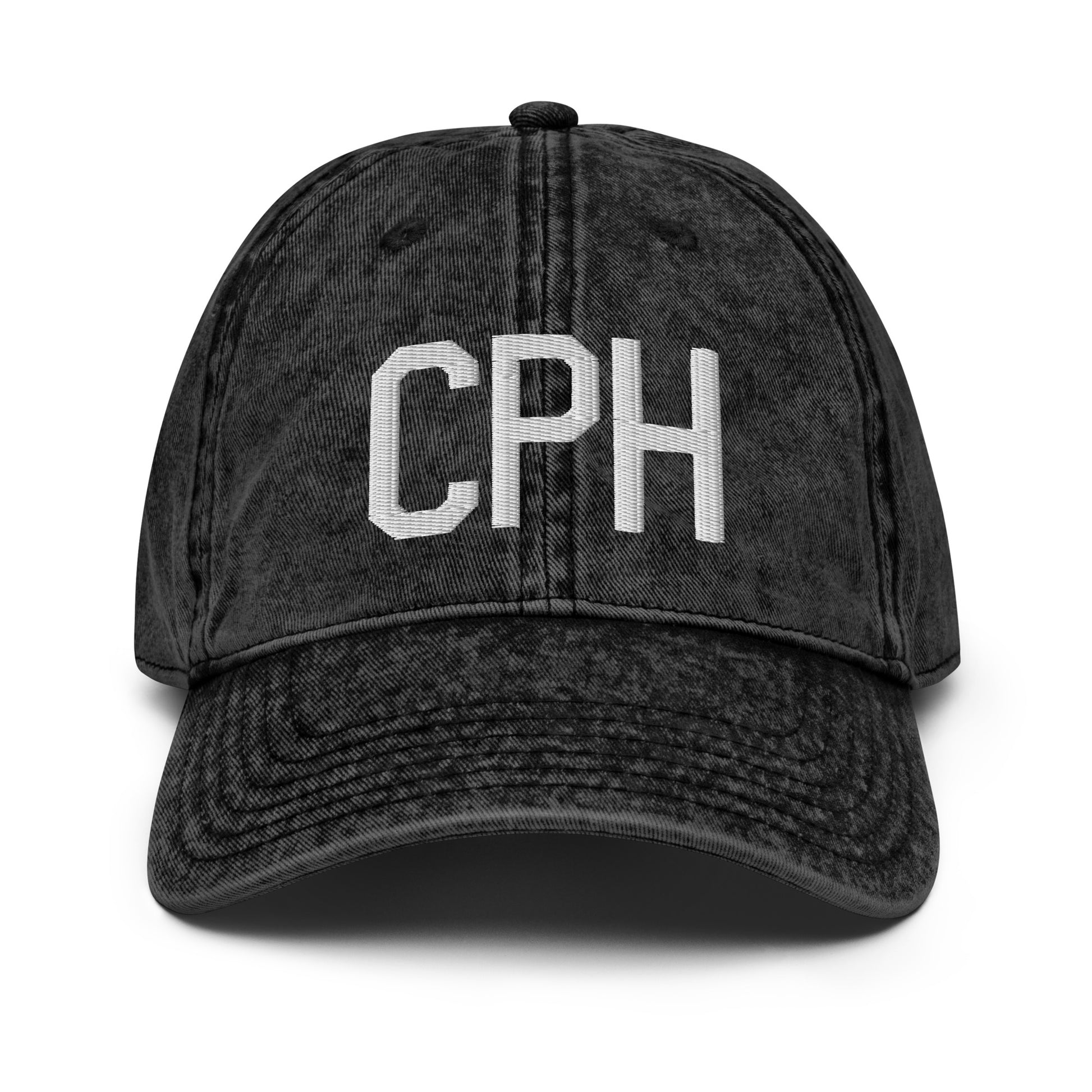 Airport Code Twill Cap - White • CPH Copenhagen • YHM Designs - Image 14