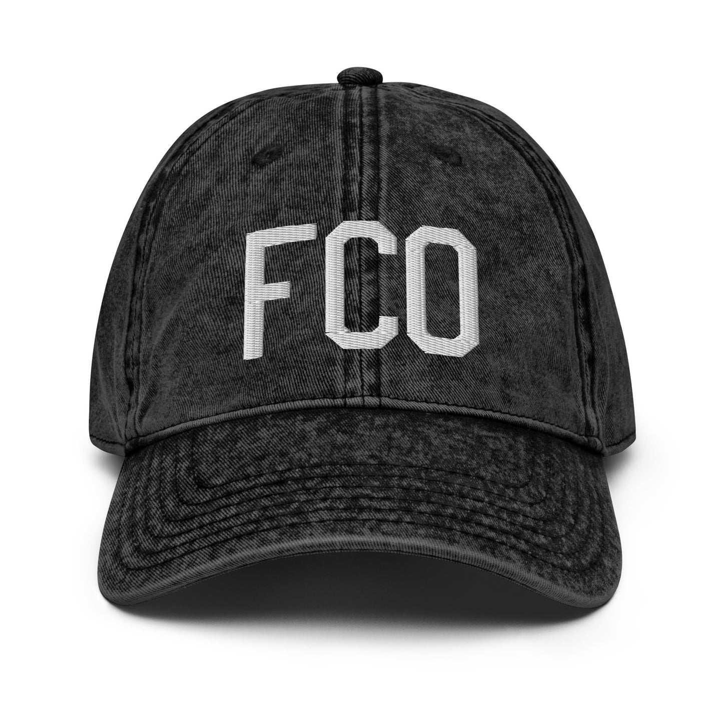 Airport Code Twill Cap - White • FCO Rome • YHM Designs - Image 14