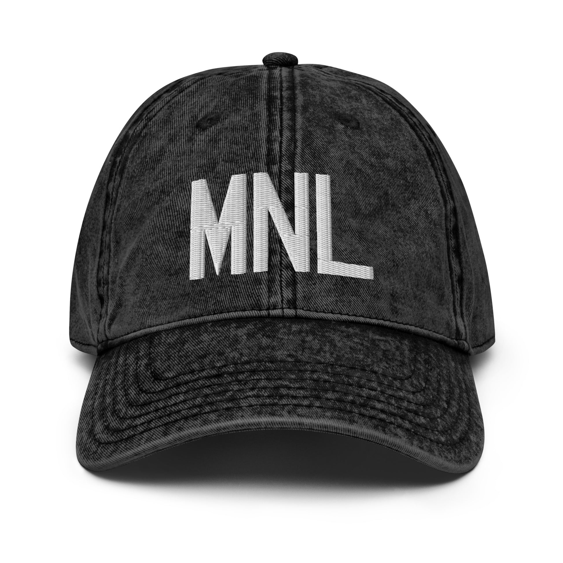 Airport Code Twill Cap - White • MNL Manila • YHM Designs - Image 14
