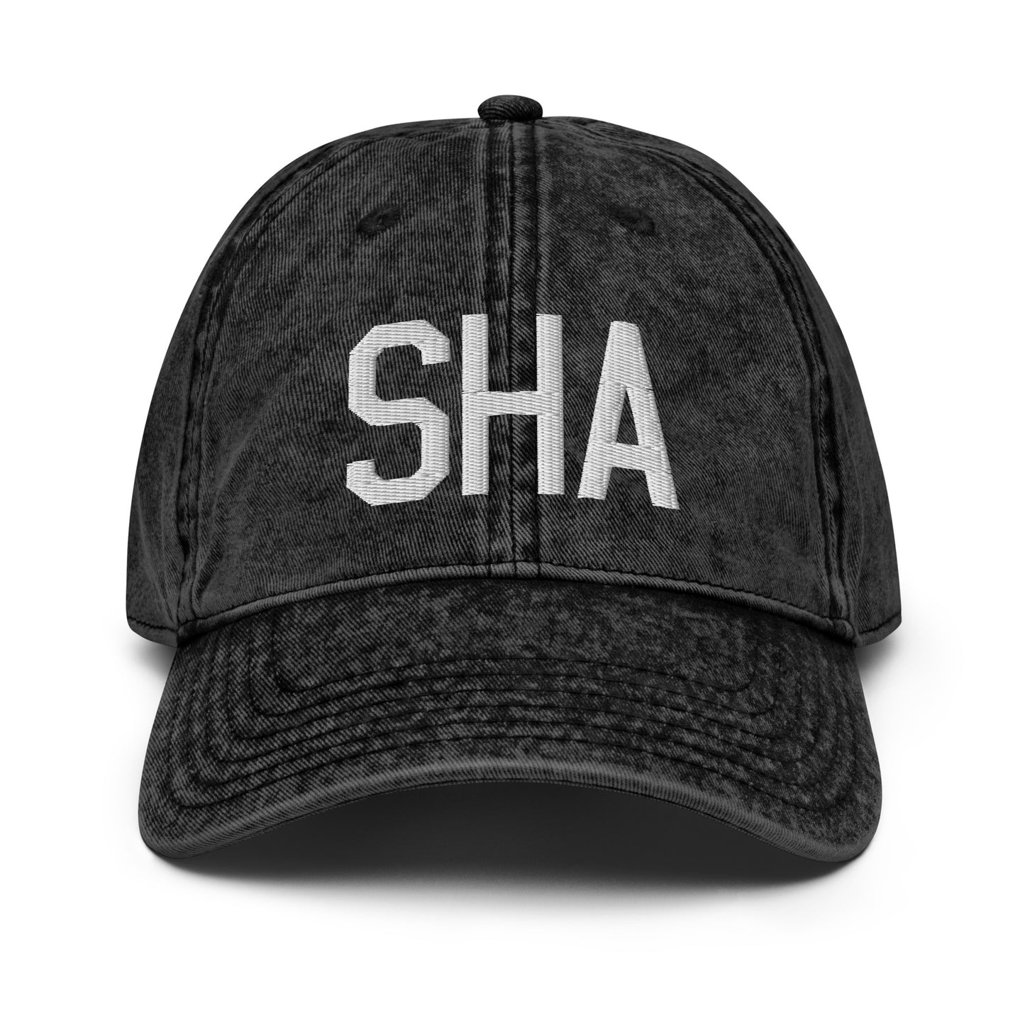 Airport Code Twill Cap - White • SHA Shanghai • YHM Designs - Image 14