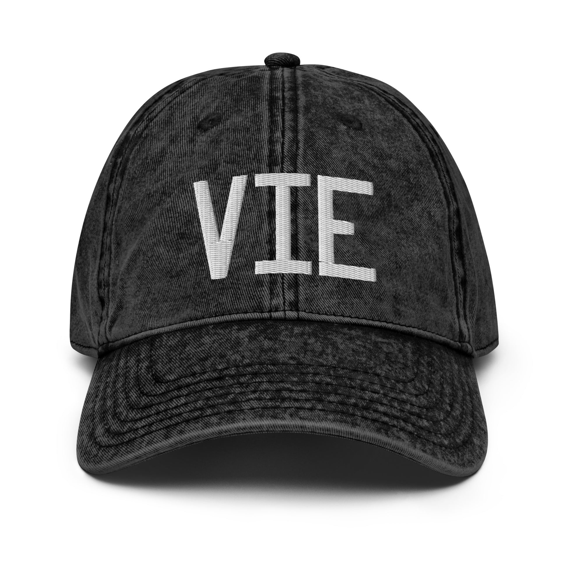 Airport Code Twill Cap - White • VIE Vienna • YHM Designs - Image 14