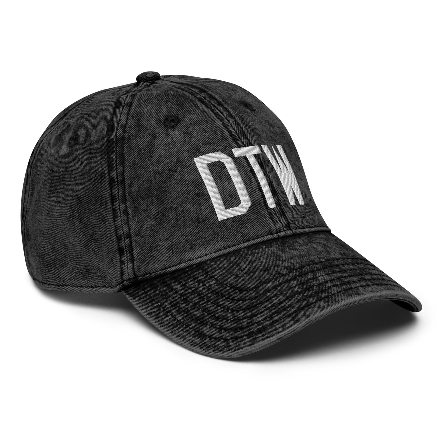 Airport Code Twill Cap - White • DTW Detroit • YHM Designs - Image 15
