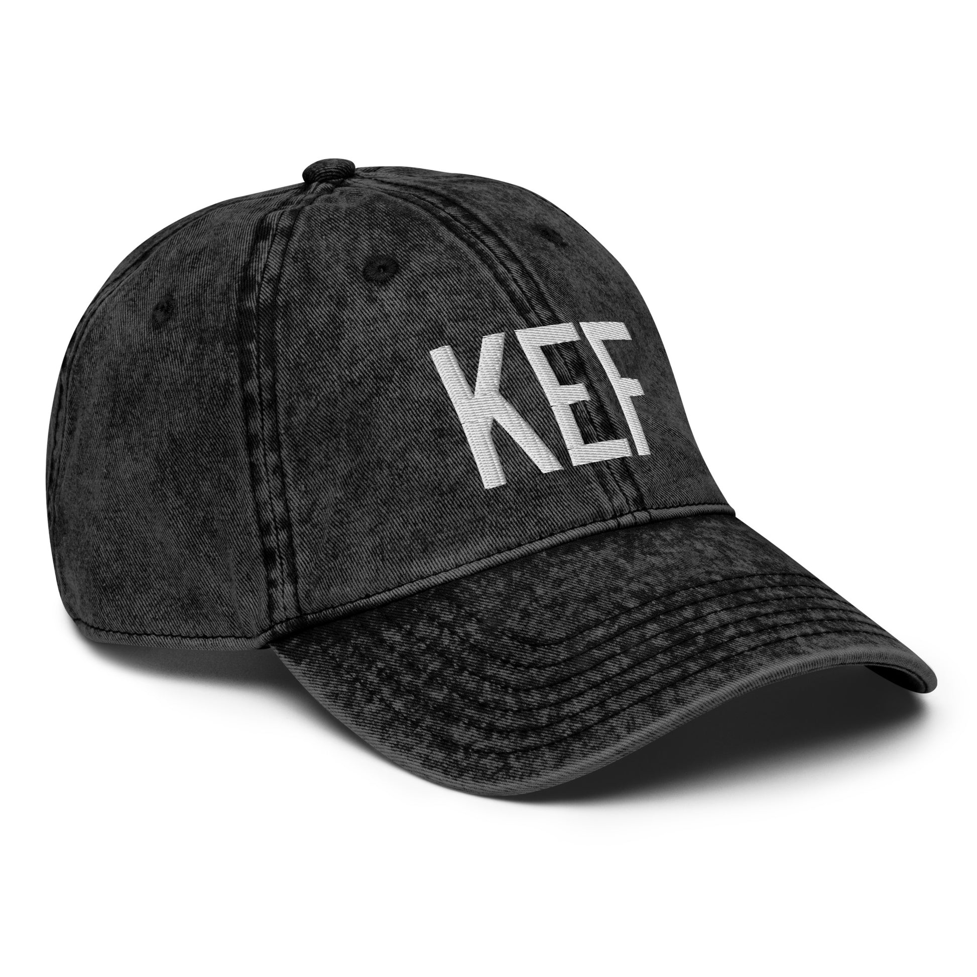 Airport Code Twill Cap - White • KEF Reykjavik • YHM Designs - Image 15