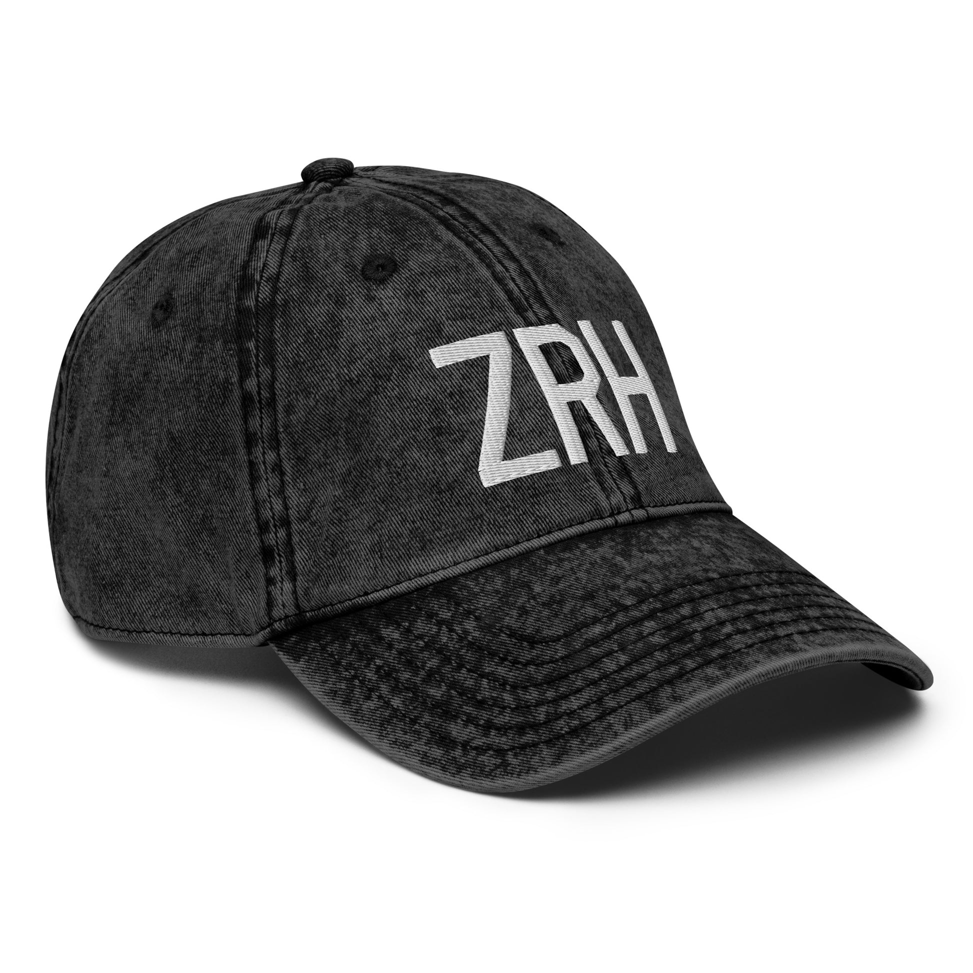 Airport Code Twill Cap - White • ZRH Zurich • YHM Designs - Image 15