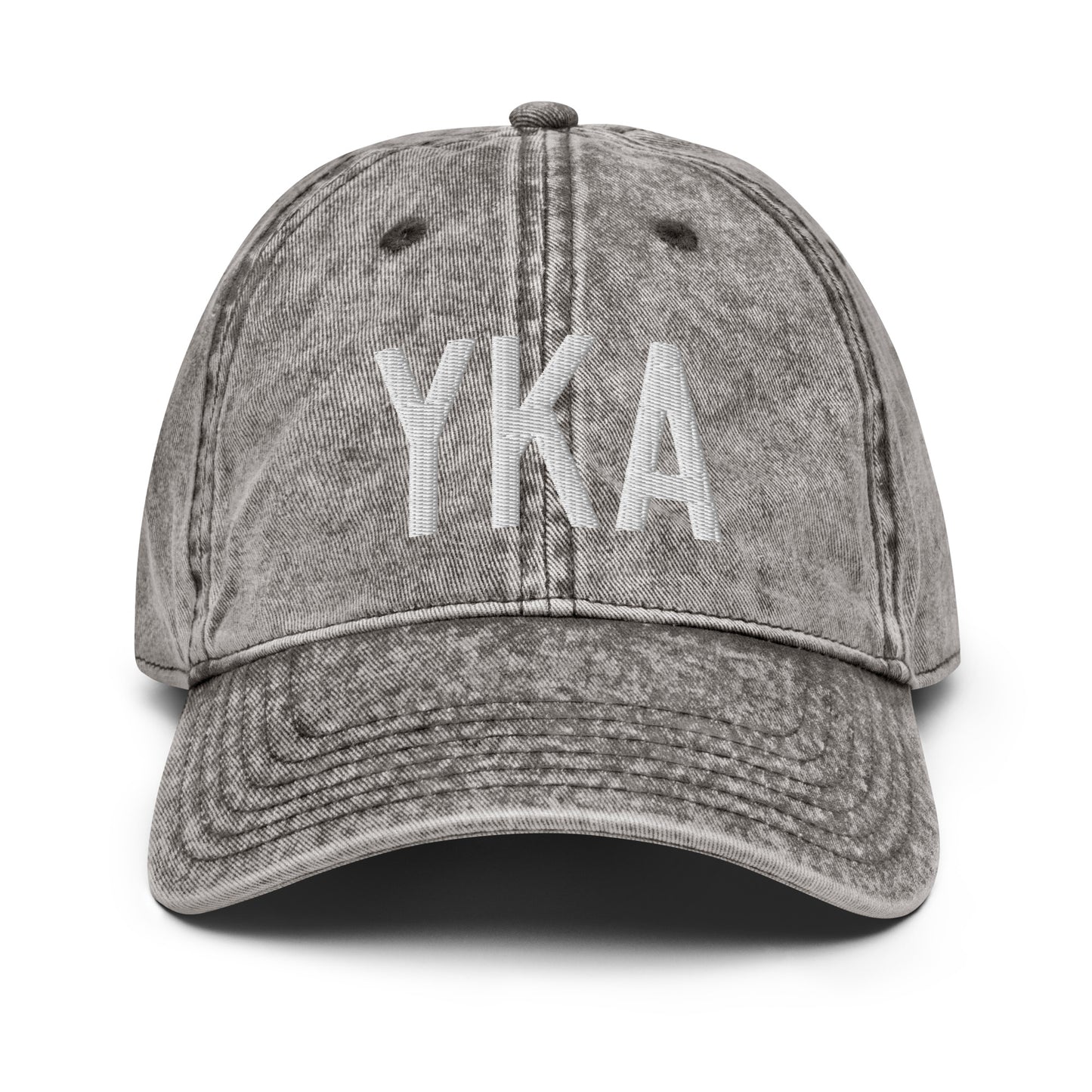 Airport Code Twill Cap - White • YKA Kamloops • YHM Designs - Image 28