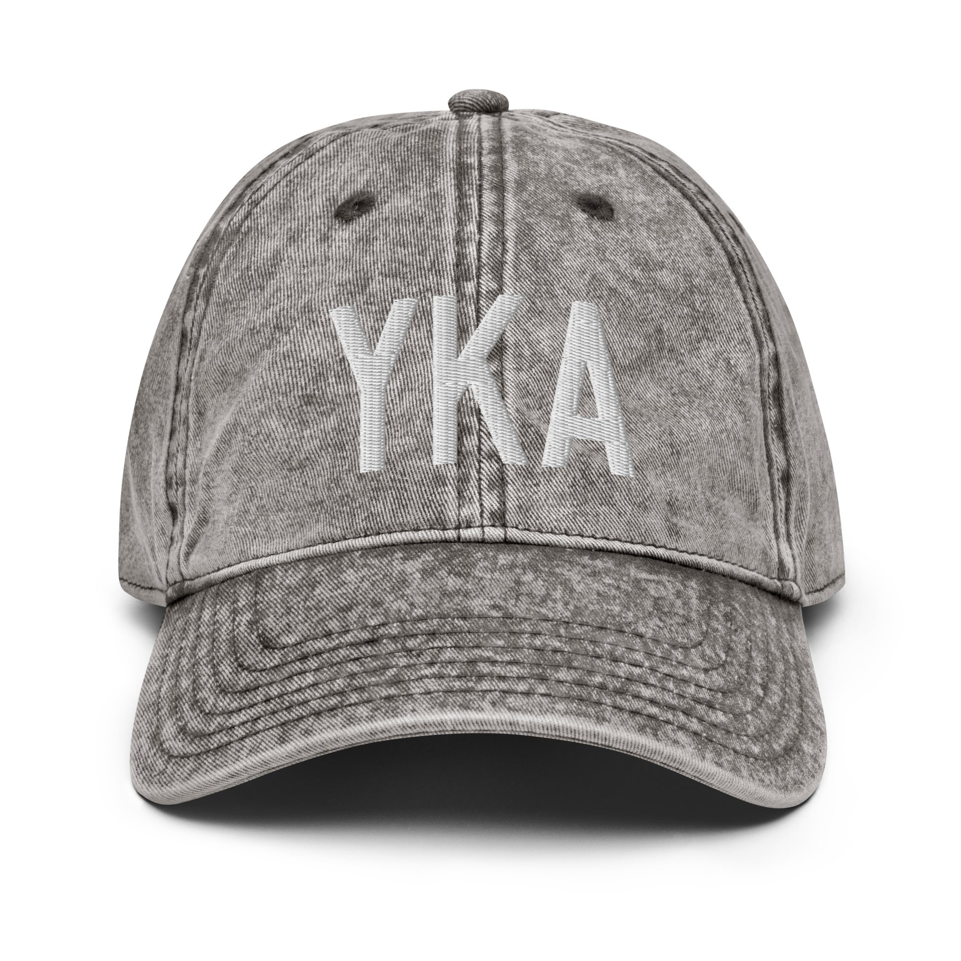 Airport Code Twill Cap - White • YKA Kamloops • YHM Designs - Image 28