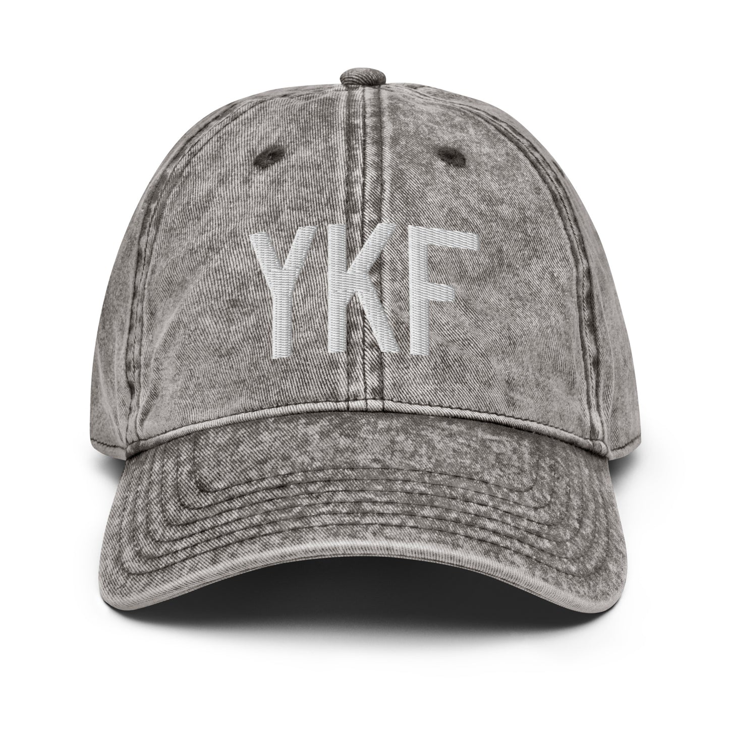Airport Code Twill Cap - White • YKF Waterloo • YHM Designs - Image 28