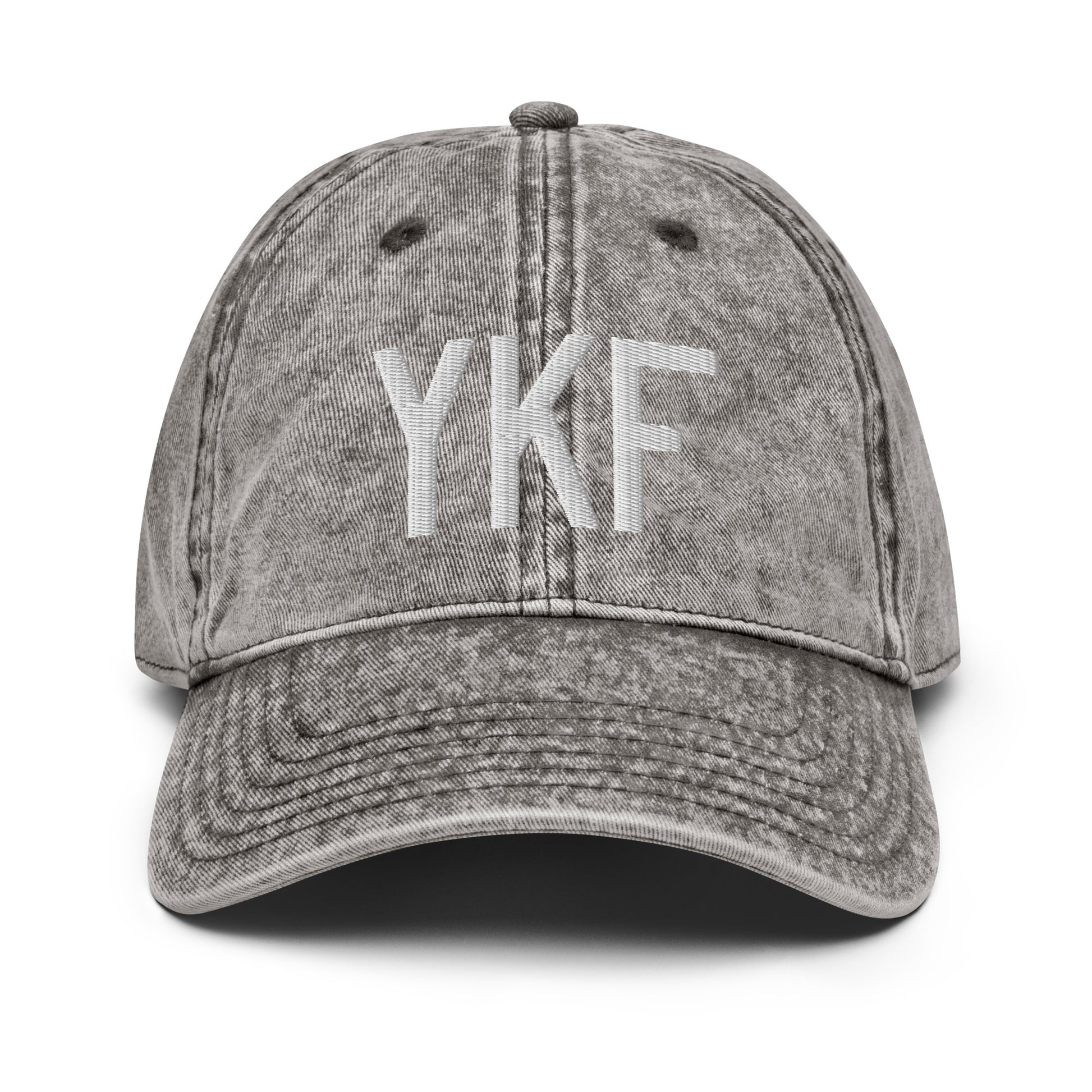 Airport Code Twill Cap - White • YKF Waterloo • YHM Designs - Image 28