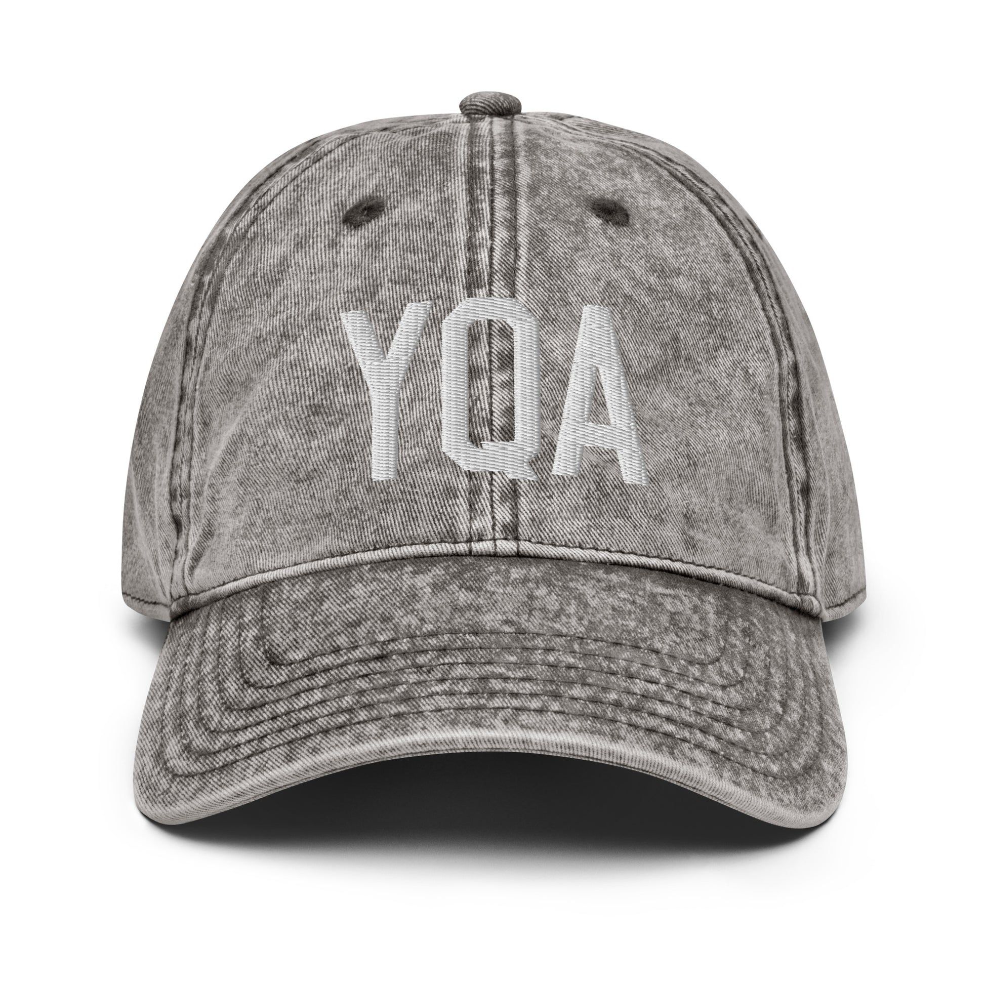 Airport Code Twill Cap - White • YQA Muskoka • YHM Designs - Image 28