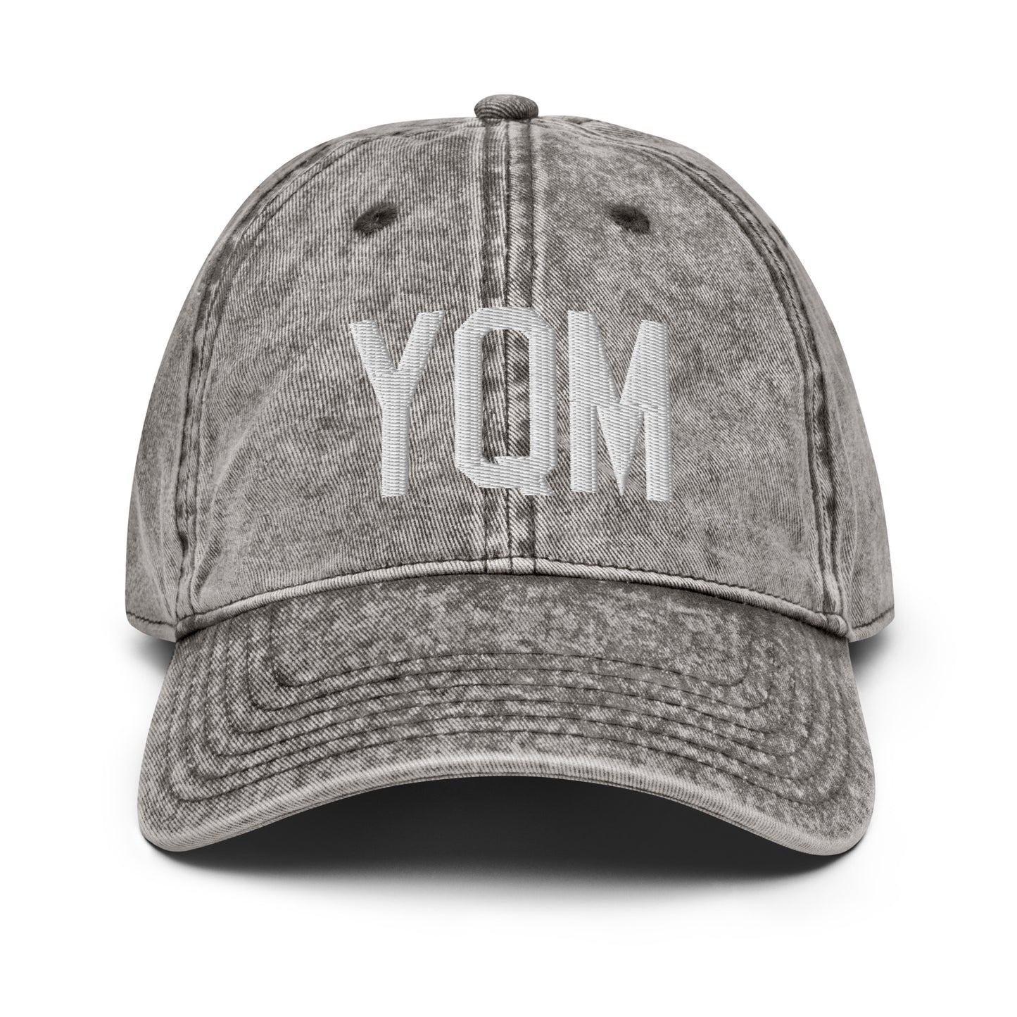 Airport Code Twill Cap - White • YQM Moncton • YHM Designs - Image 28