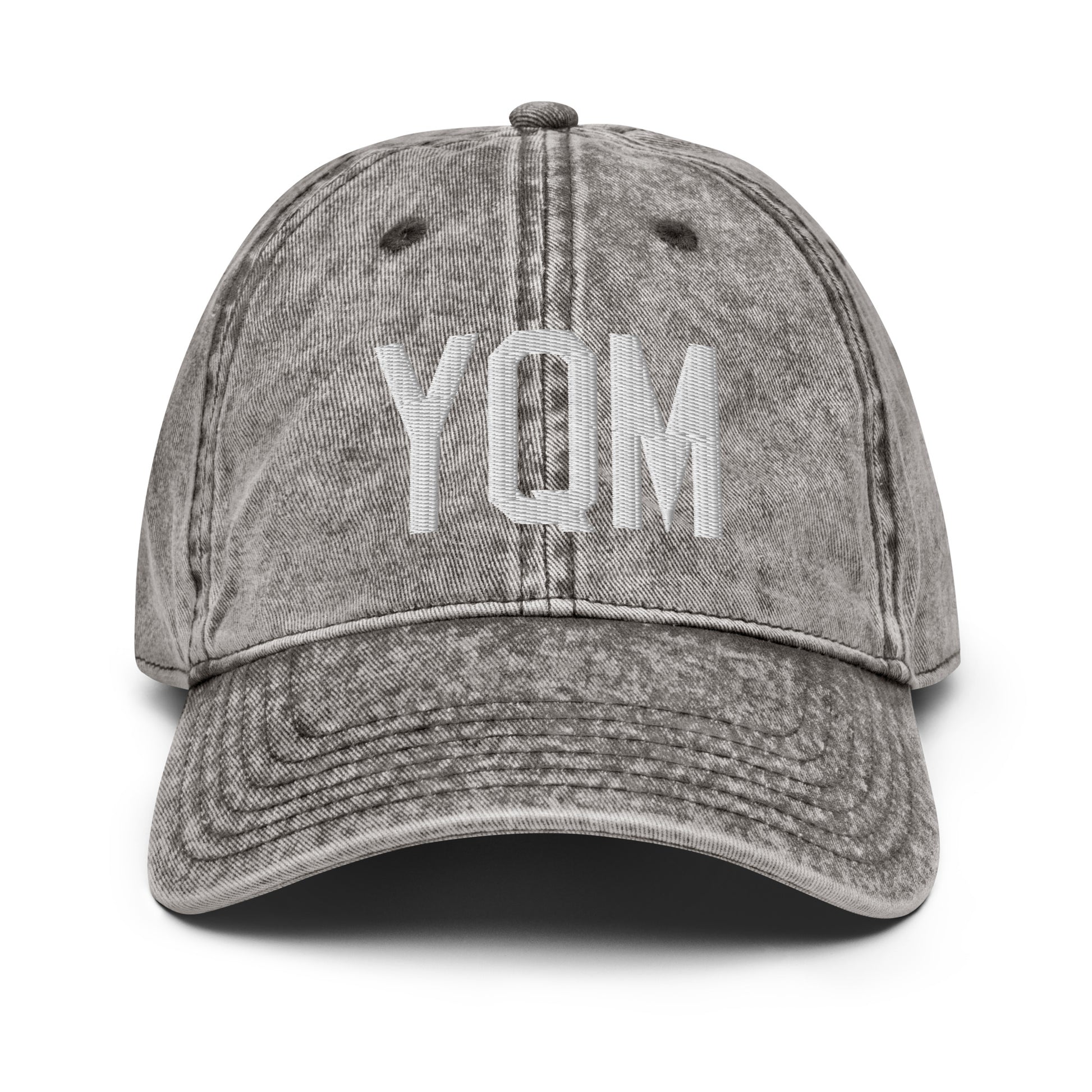Airport Code Twill Cap - White • YQM Moncton • YHM Designs - Image 28