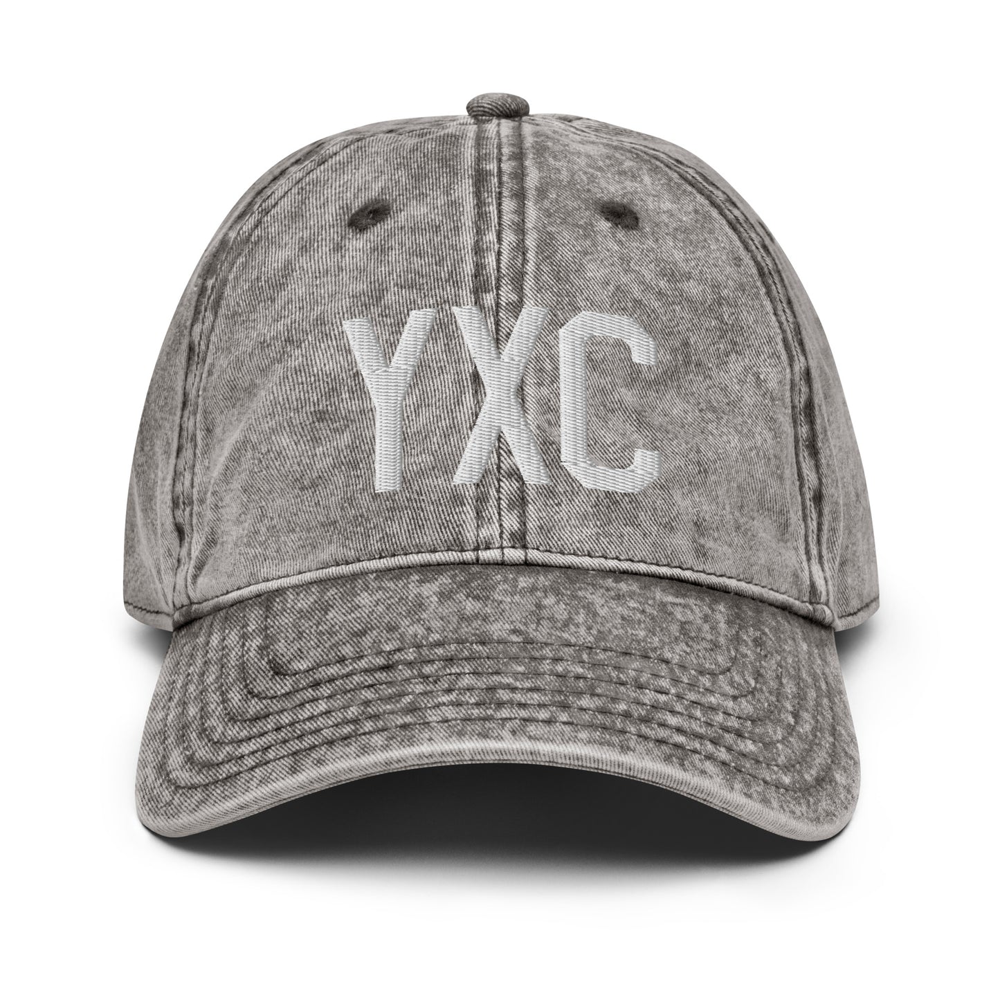 Airport Code Twill Cap - White • YXC Cranbrook • YHM Designs - Image 28