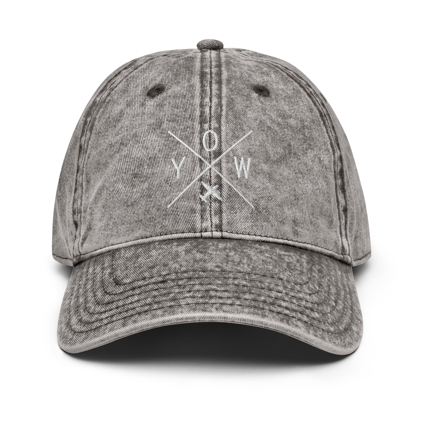 Crossed-X Cotton Twill Cap - White • YOW Ottawa • YHM Designs - Image 30