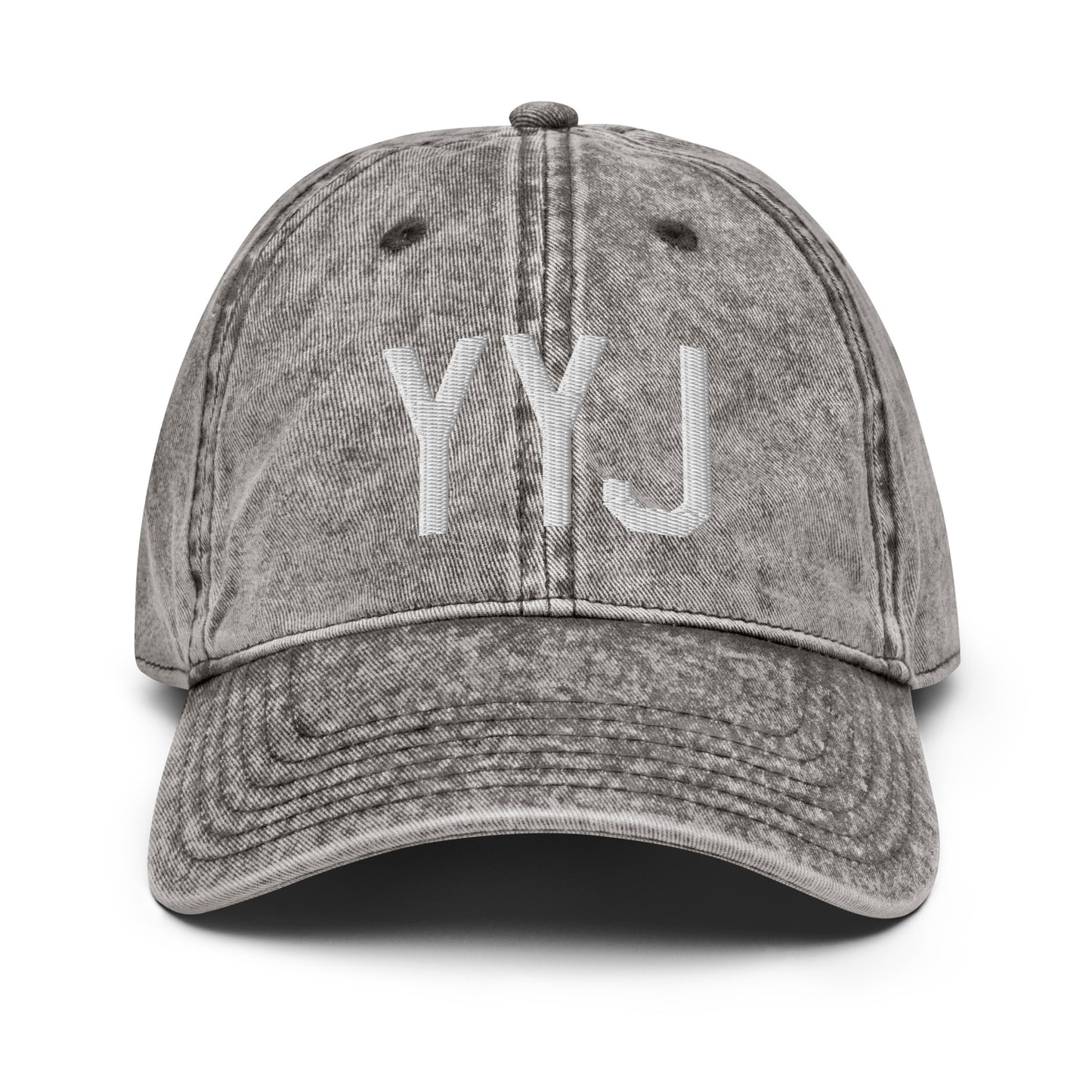 Airport Code Twill Cap - White • YYJ Victoria • YHM Designs - Image 28