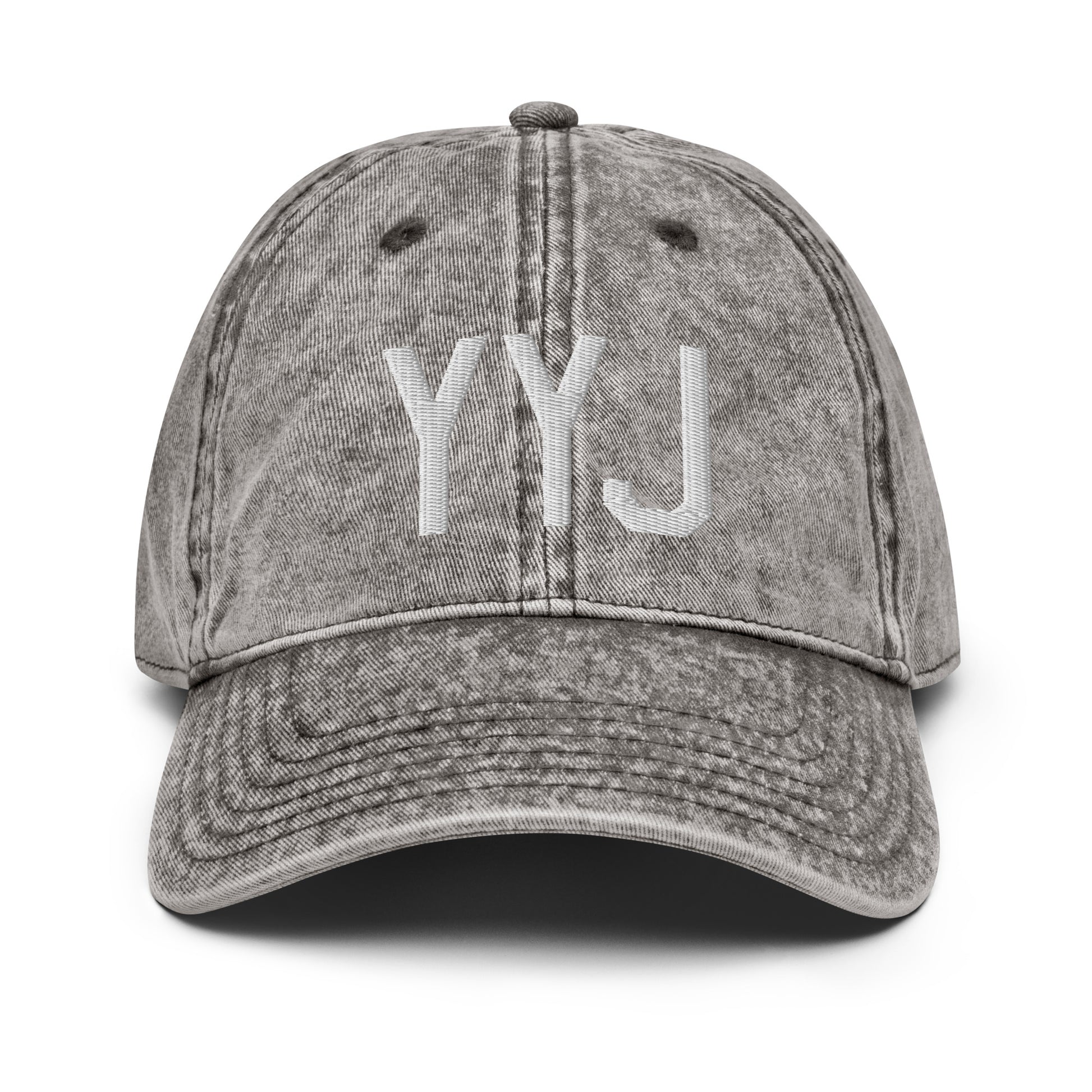 Airport Code Twill Cap - White • YYJ Victoria • YHM Designs - Image 28