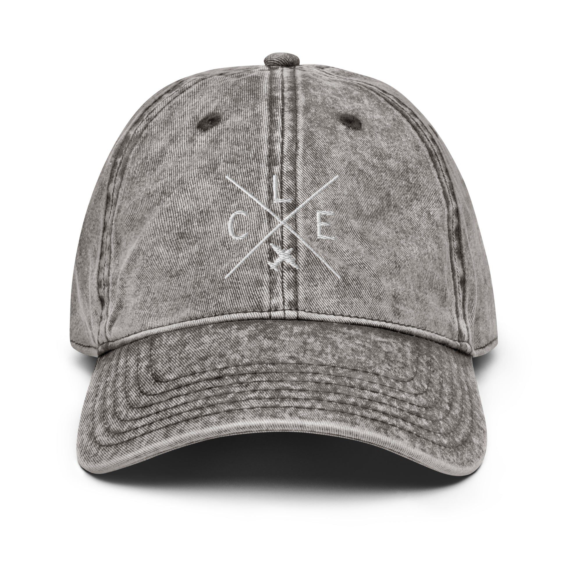 Crossed-X Cotton Twill Cap - White • CLE Cleveland • YHM Designs - Image 30