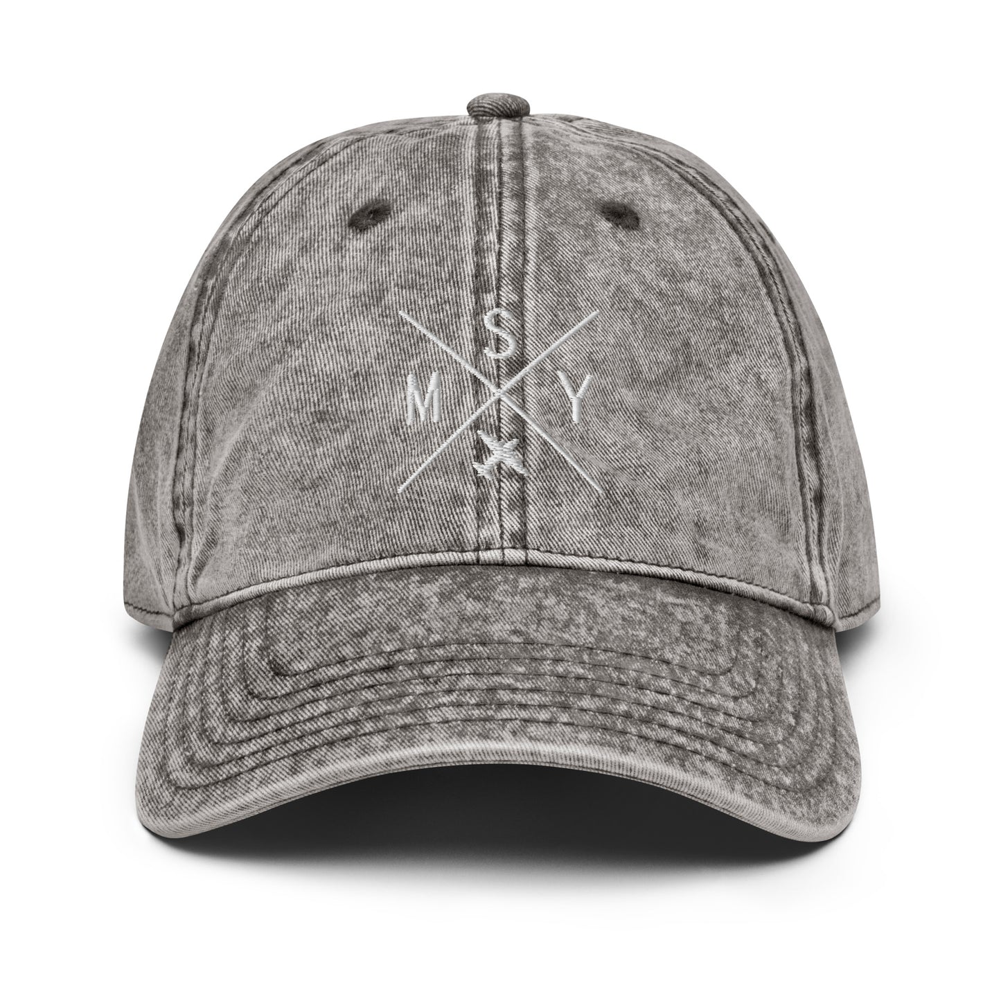 Crossed-X Cotton Twill Cap - White • MSY New Orleans • YHM Designs - Image 30
