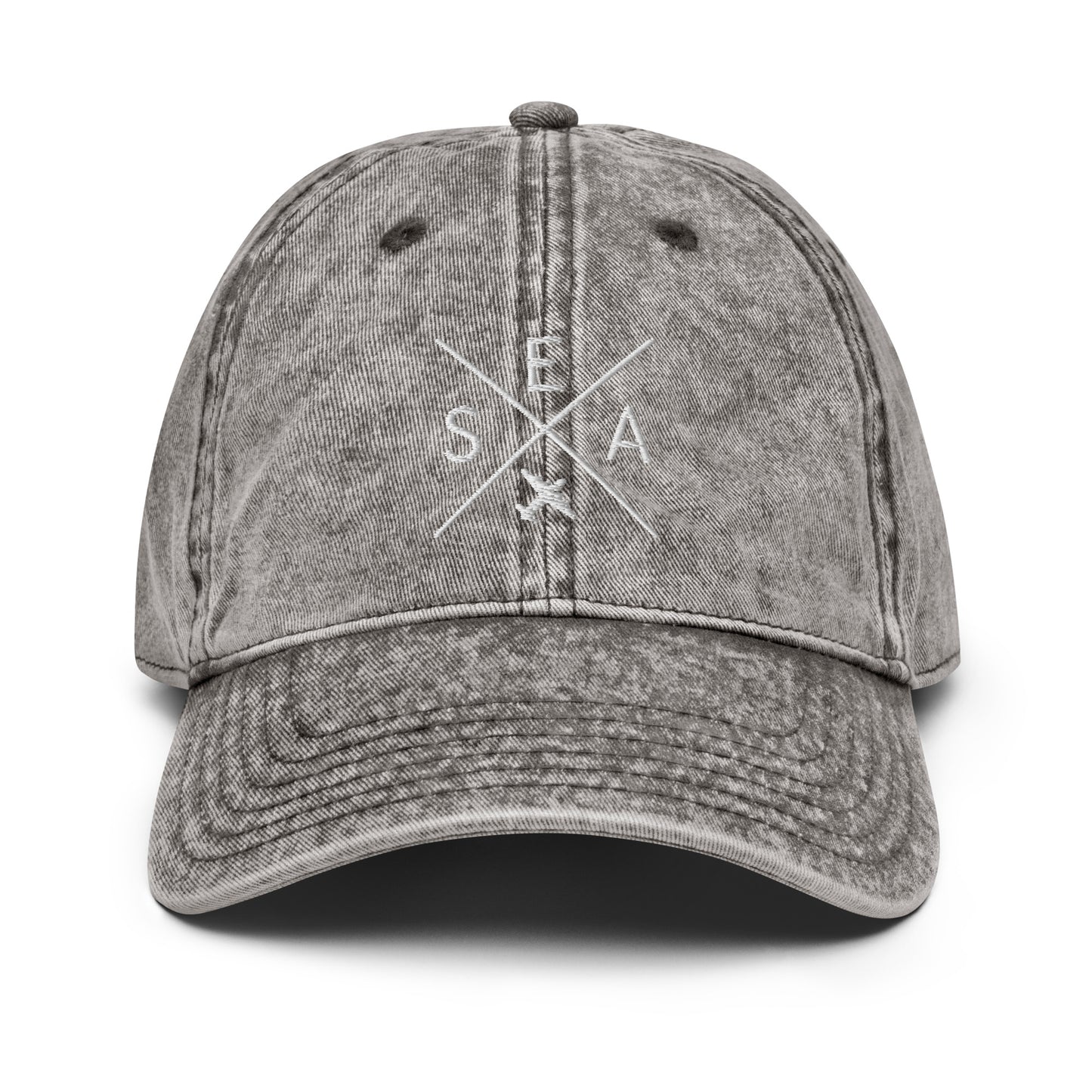 Crossed-X Cotton Twill Cap - White • SEA Seattle • YHM Designs - Image 30