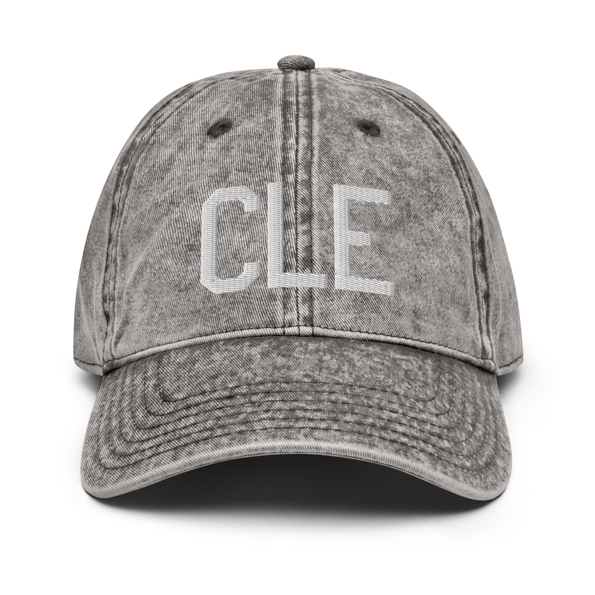 Airport Code Twill Cap - White • CLE Cleveland • YHM Designs - Image 28