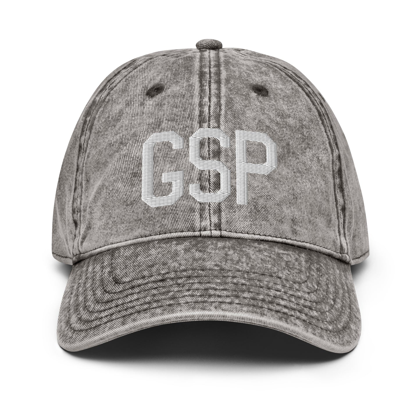 Airport Code Twill Cap - White • GSP Greenville-Spartanburg • YHM Designs - Image 28