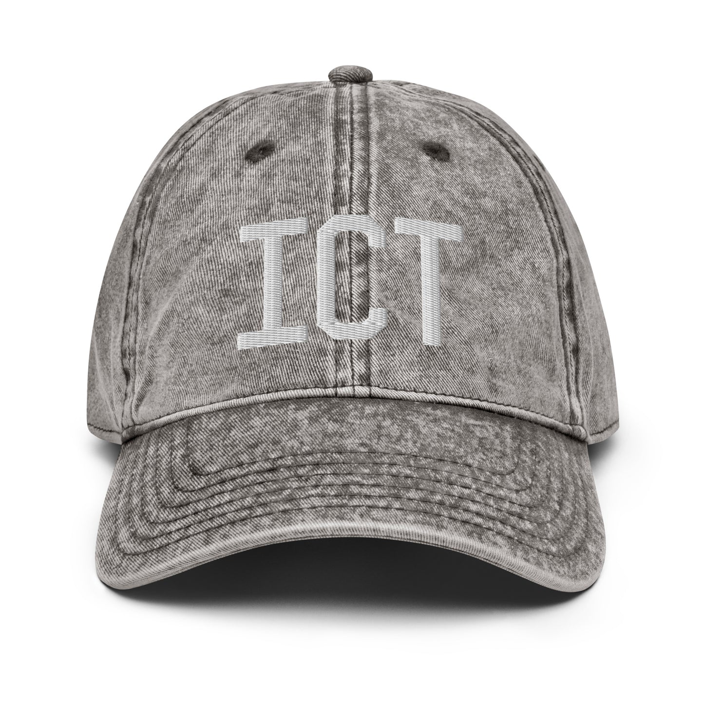 Airport Code Twill Cap - White • ICT Wichita • YHM Designs - Image 28