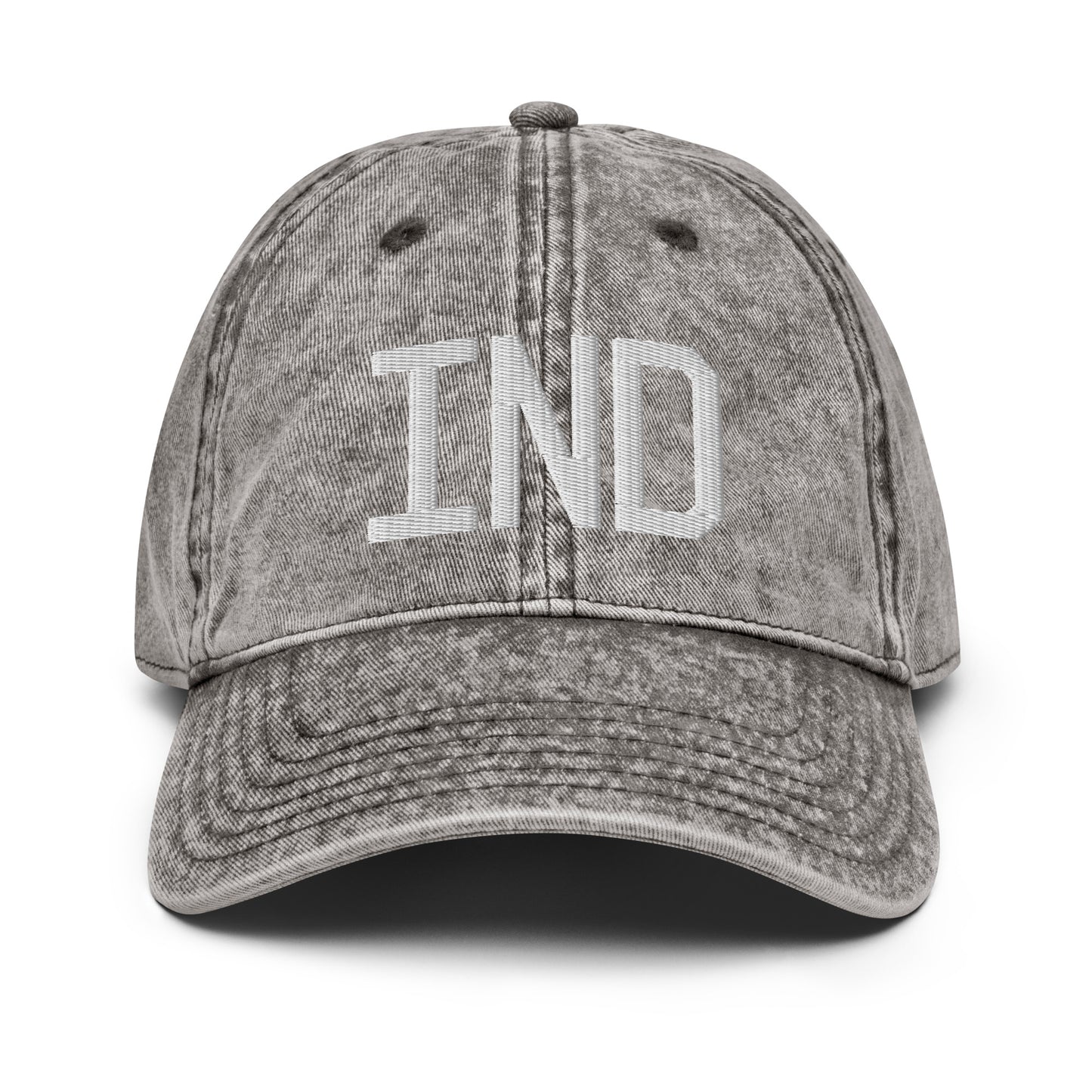 Airport Code Twill Cap - White • IND Indianapolis • YHM Designs - Image 28