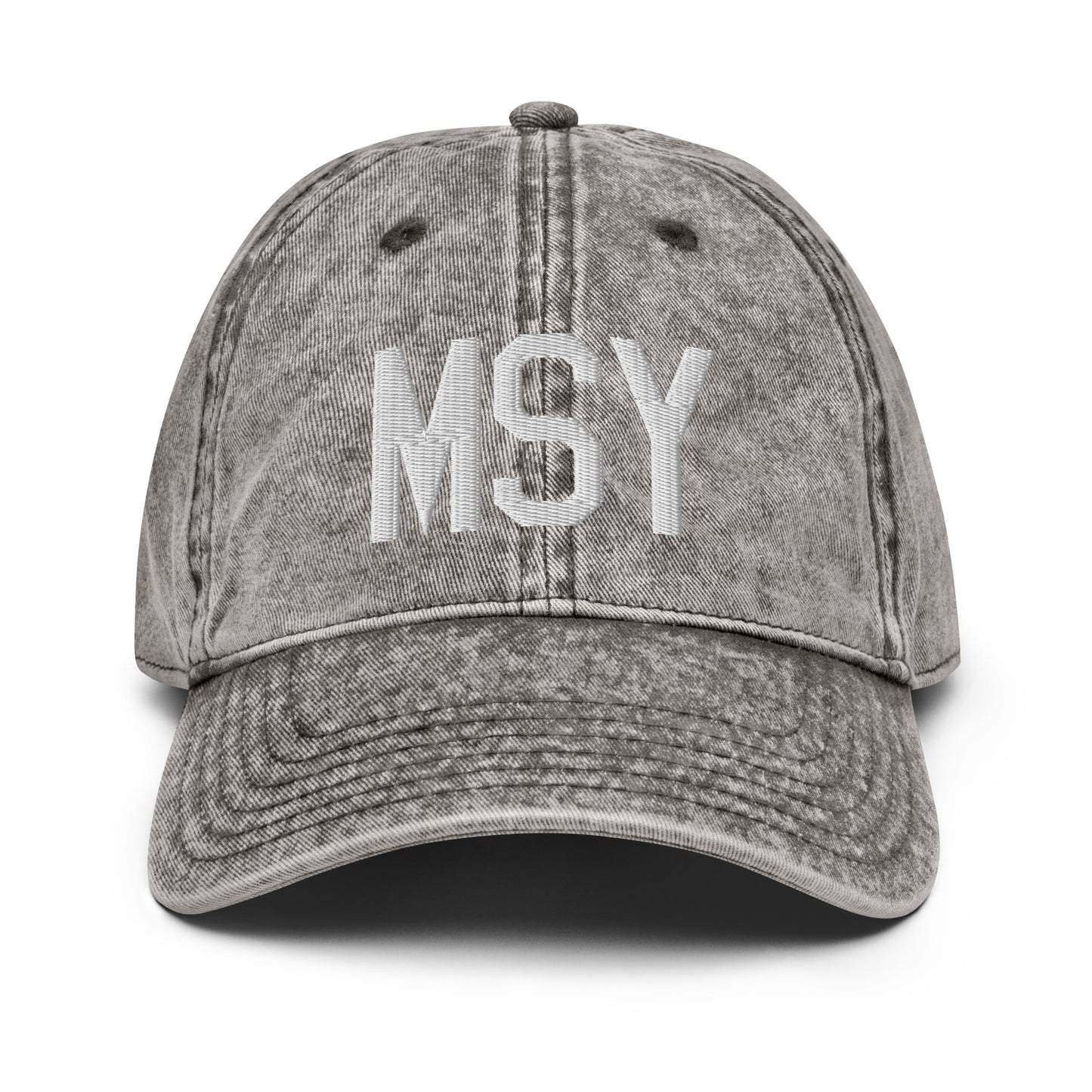 Airport Code Twill Cap - White • MSY New Orleans • YHM Designs - Image 28