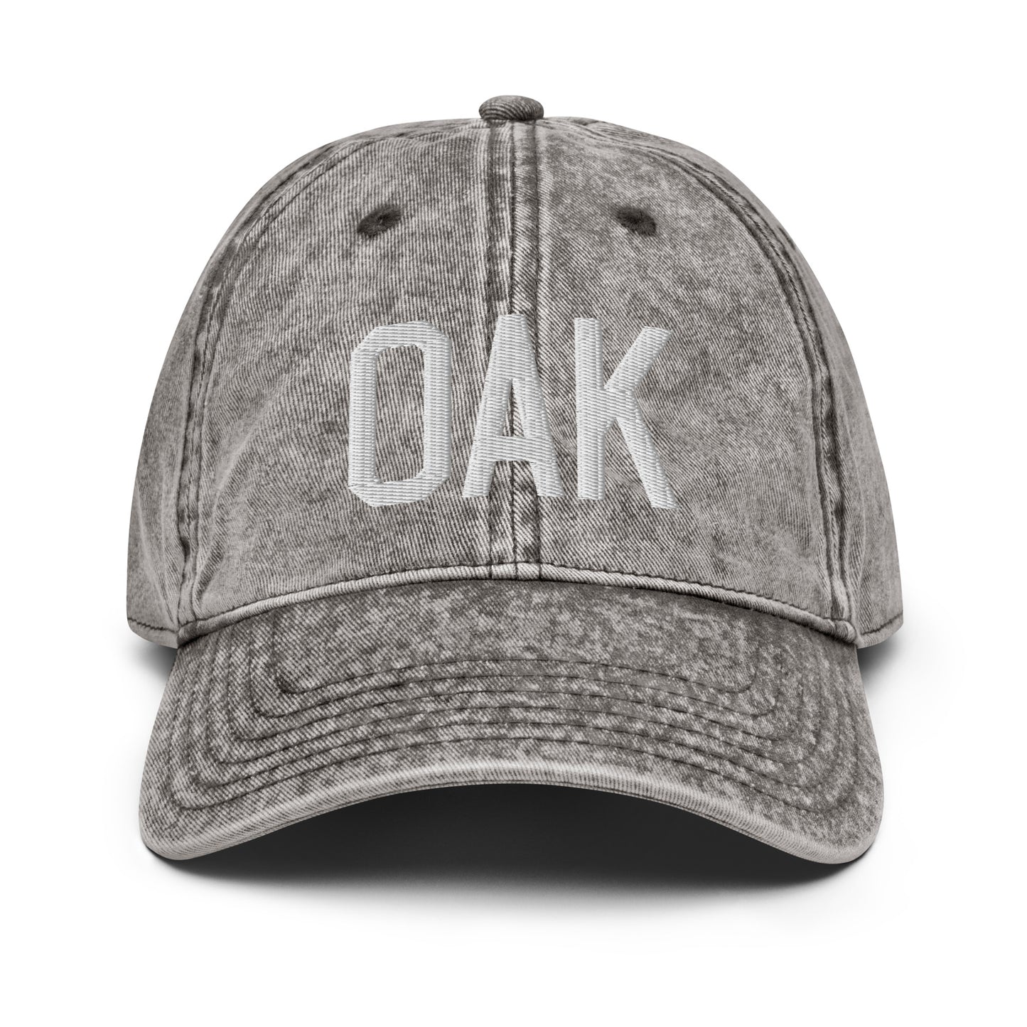 Airport Code Twill Cap - White • OAK Oakland • YHM Designs - Image 28