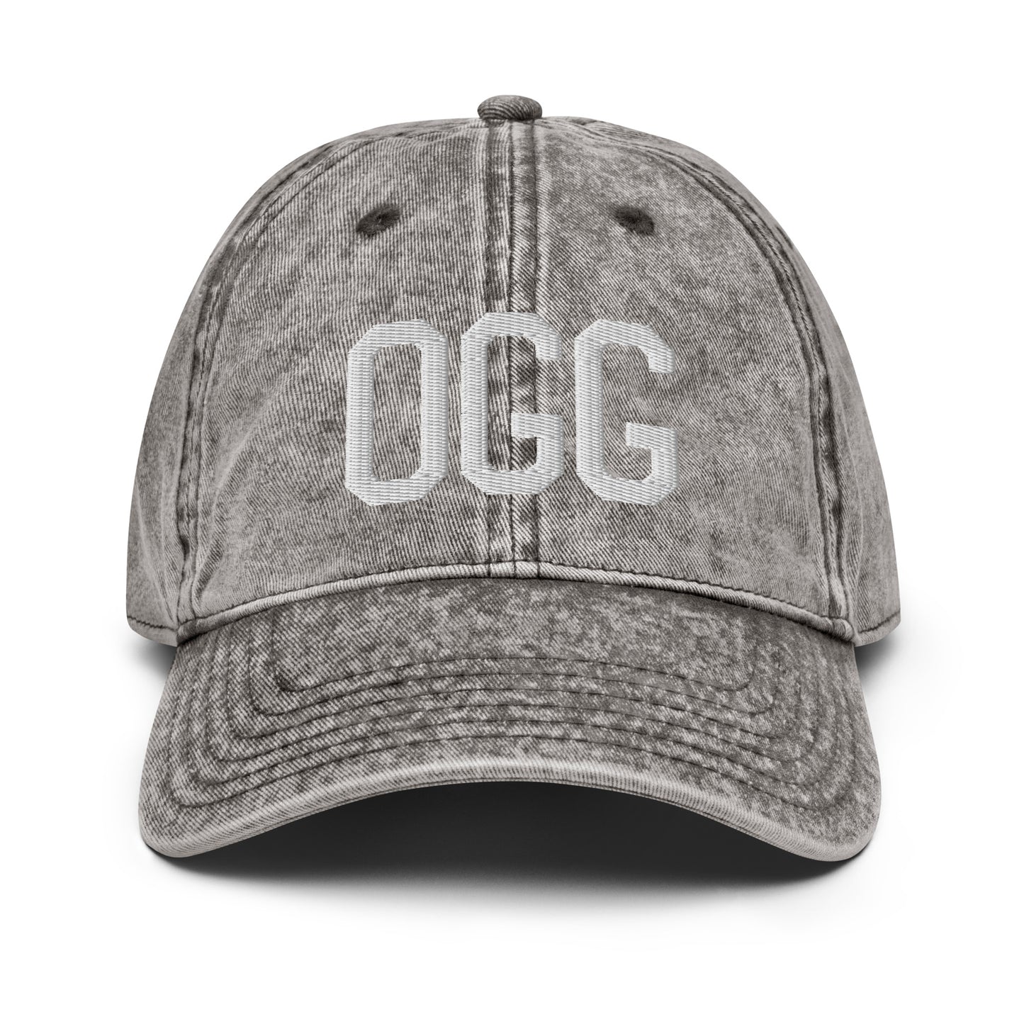 Airport Code Twill Cap - White • OGG Maui • YHM Designs - Image 28