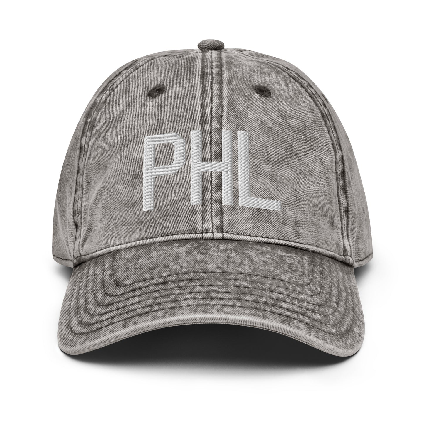 Airport Code Twill Cap - White • PHL Philadelphia • YHM Designs - Image 28