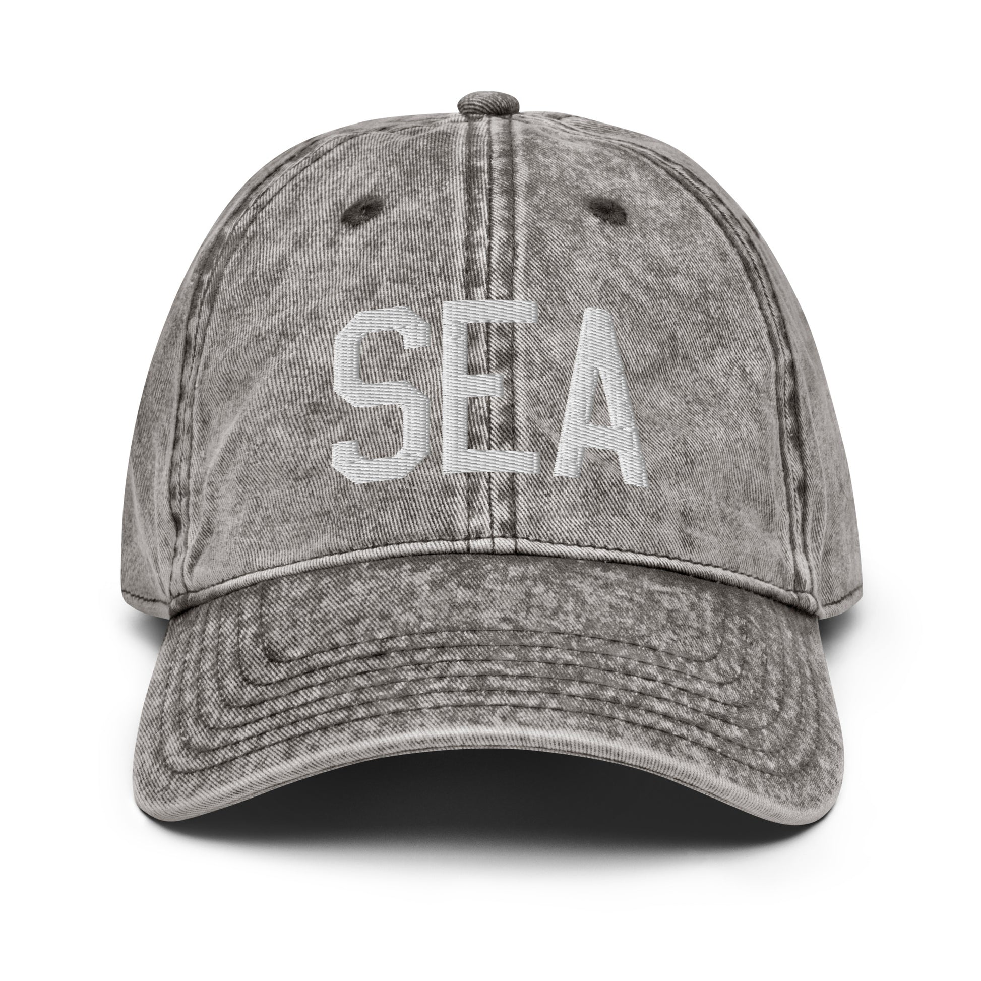 Airport Code Twill Cap - White • SEA Seattle • YHM Designs - Image 28