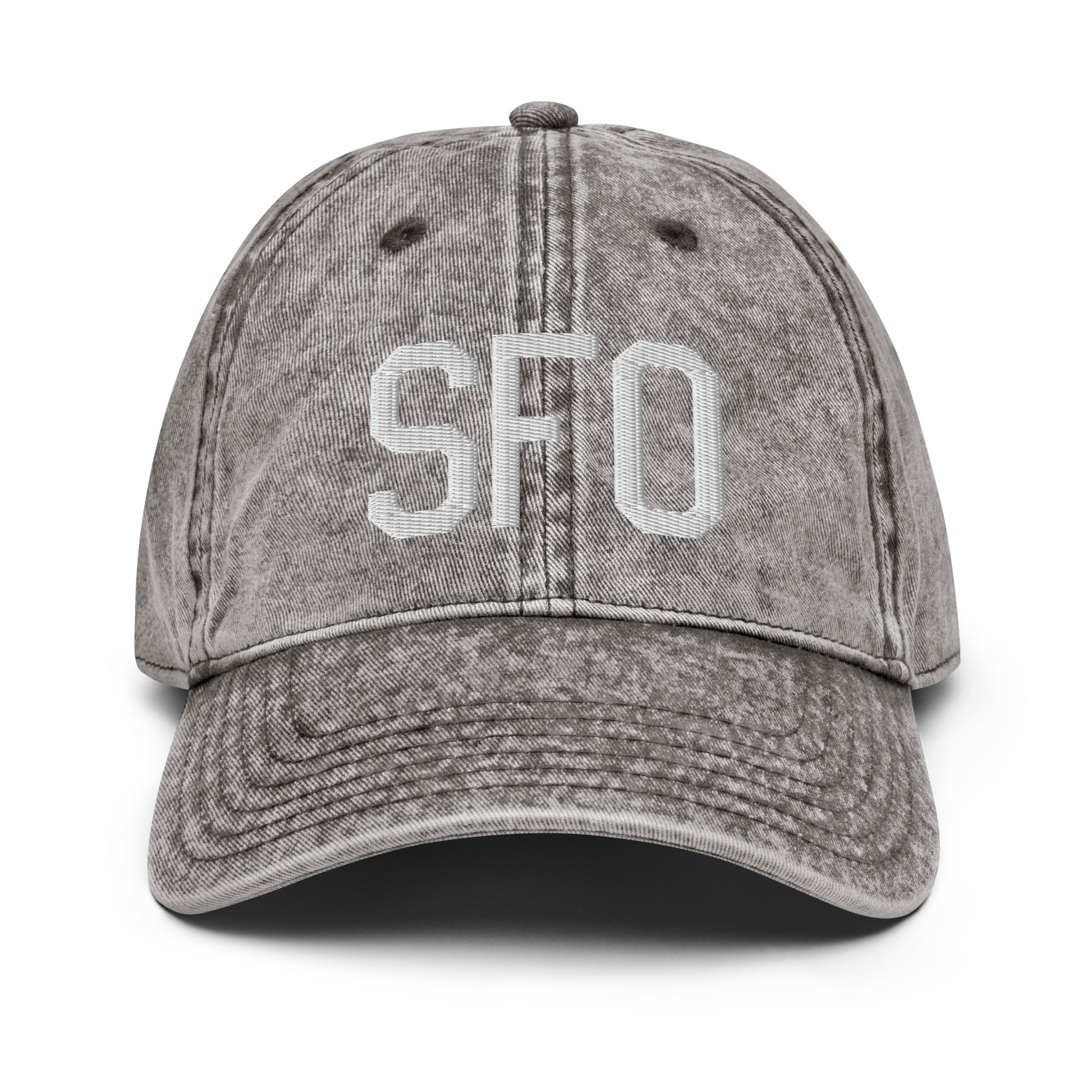 Airport Code Twill Cap - White • SFO San Francisco • YHM Designs - Image 28