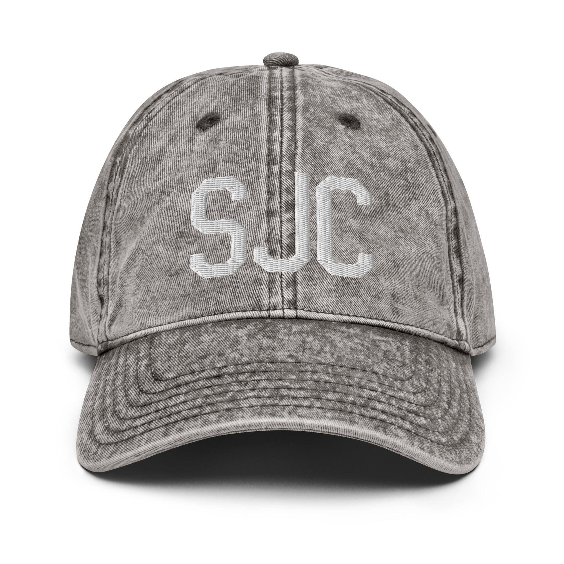 Airport Code Twill Cap - White • SJC San Jose • YHM Designs - Image 28