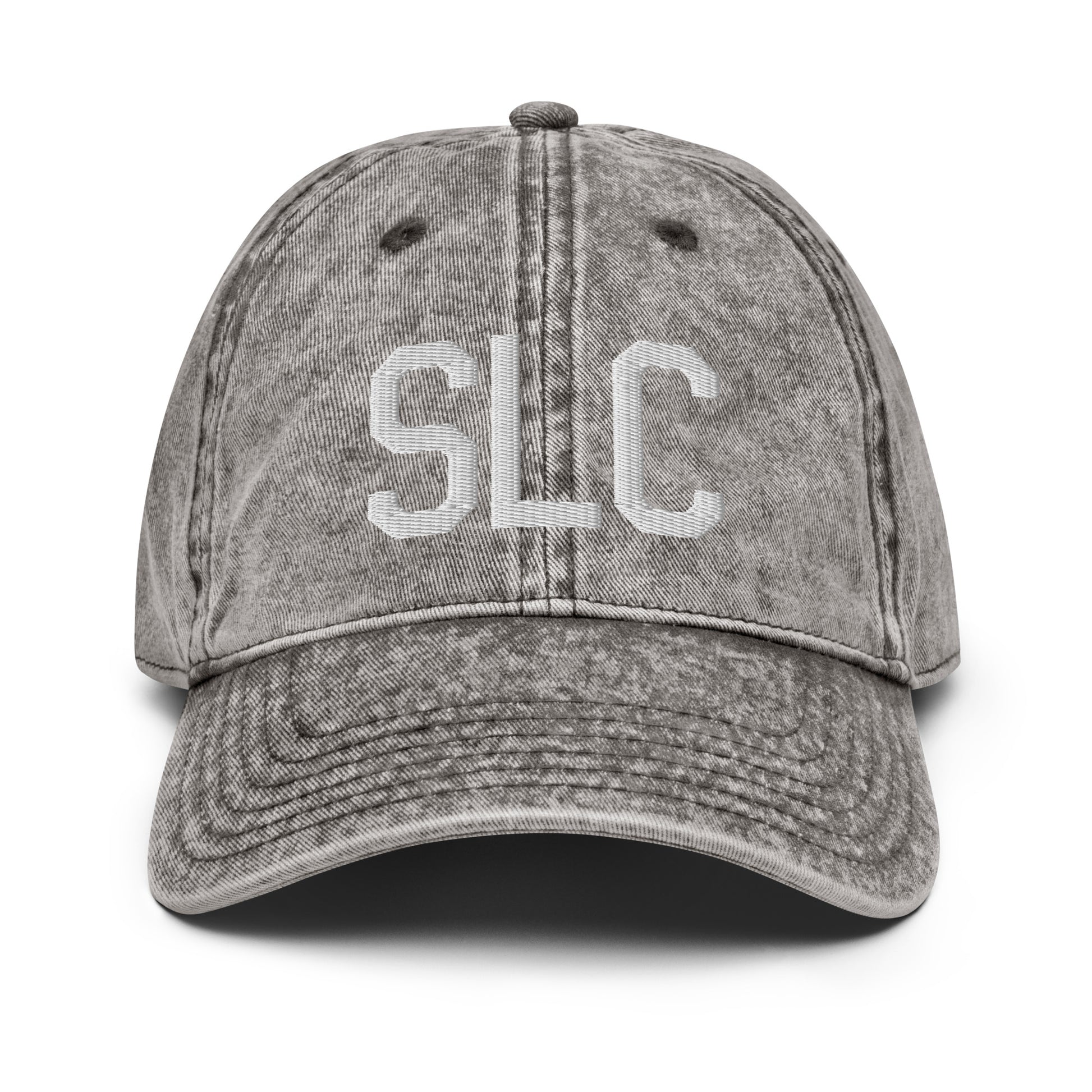 Airport Code Twill Cap - White • SLC Salt Lake City • YHM Designs - Image 28