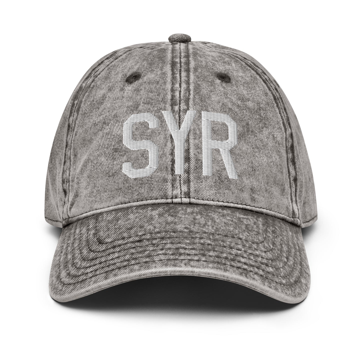 Airport Code Twill Cap - White • SYR Syracuse • YHM Designs - Image 28