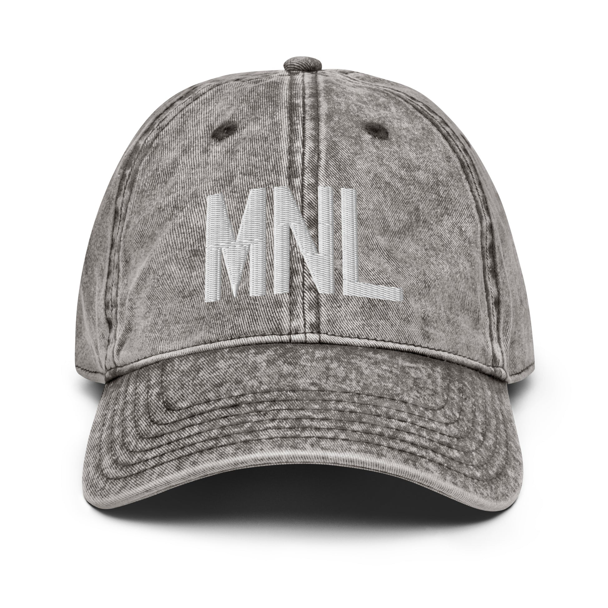 Airport Code Twill Cap - White • MNL Manila • YHM Designs - Image 28