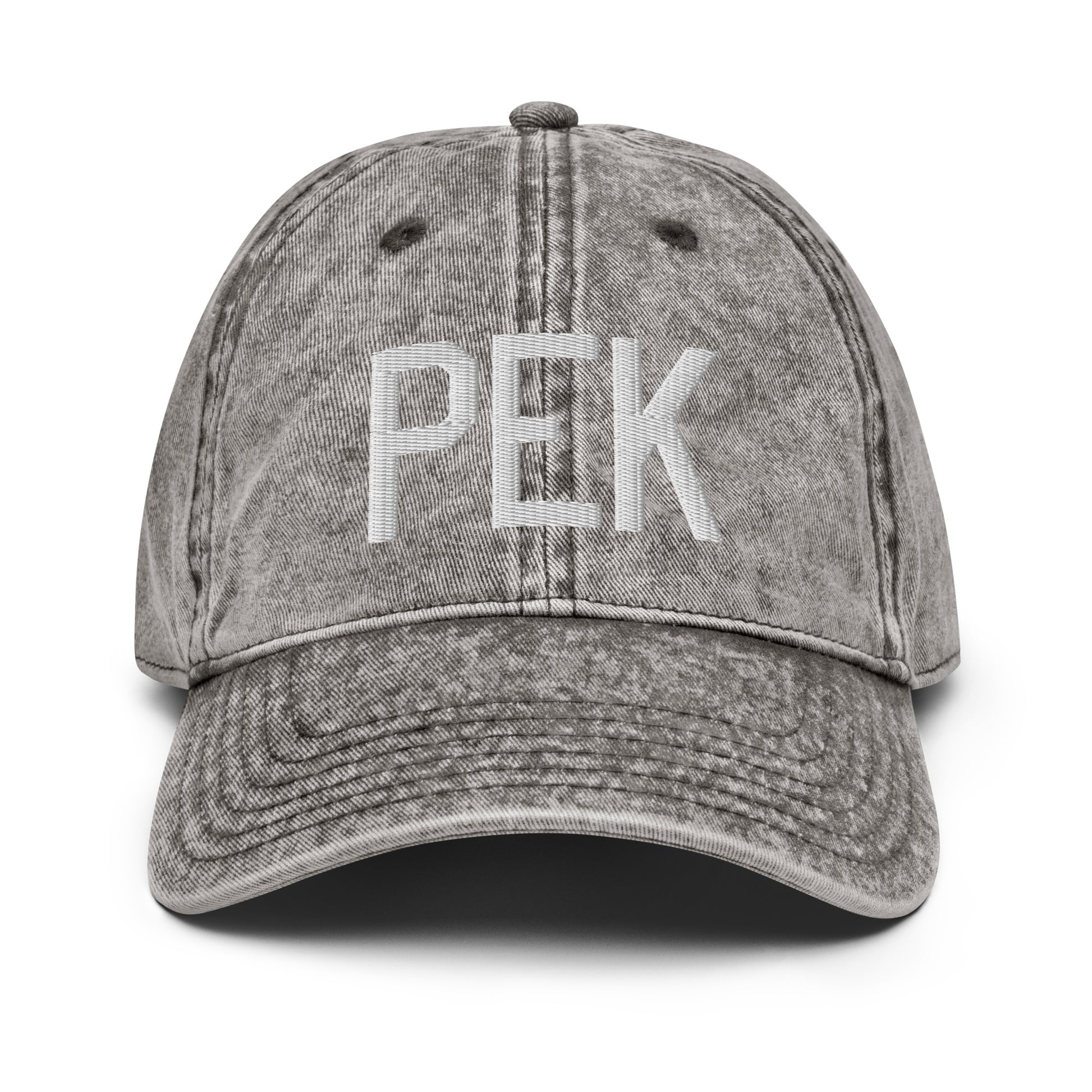 Airport Code Twill Cap - White • PEK Beijing • YHM Designs - Image 28