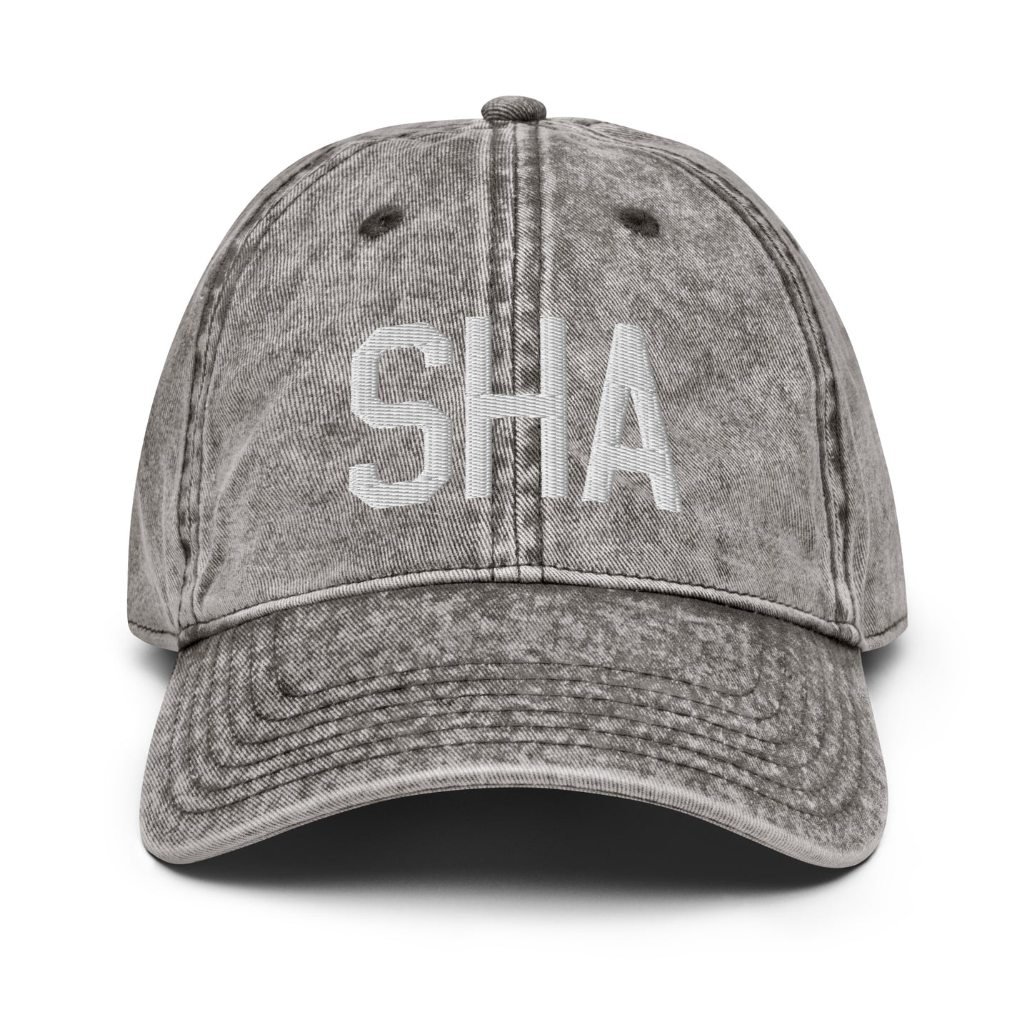 Airport Code Twill Cap - White • SHA Shanghai • YHM Designs - Image 28