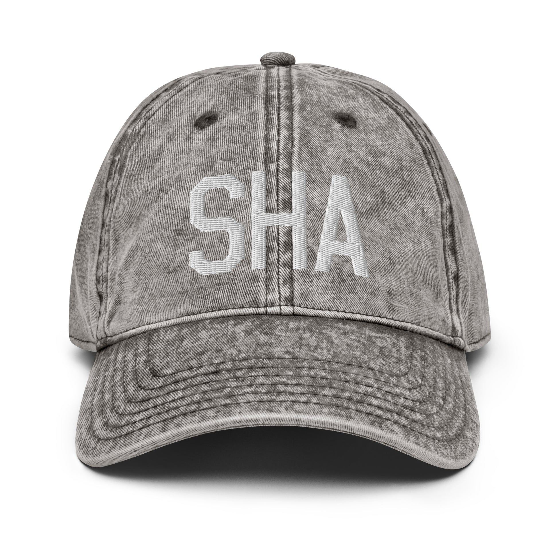 Airport Code Twill Cap - White • SHA Shanghai • YHM Designs - Image 28