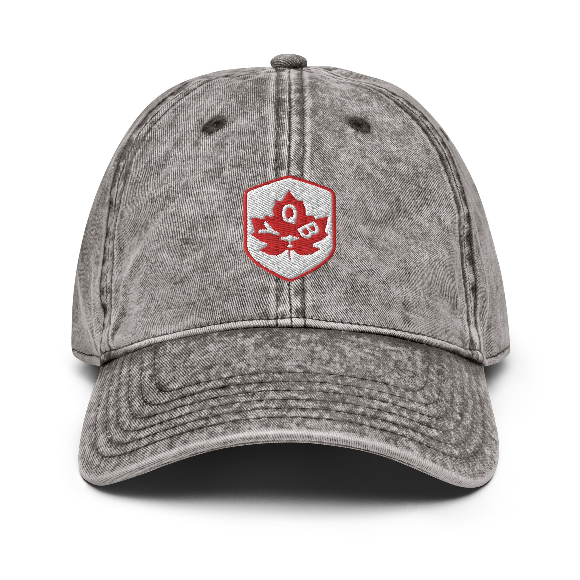 Maple Leaf Twill Cap - Red/White • YQB Quebec City • YHM Designs - Image 02