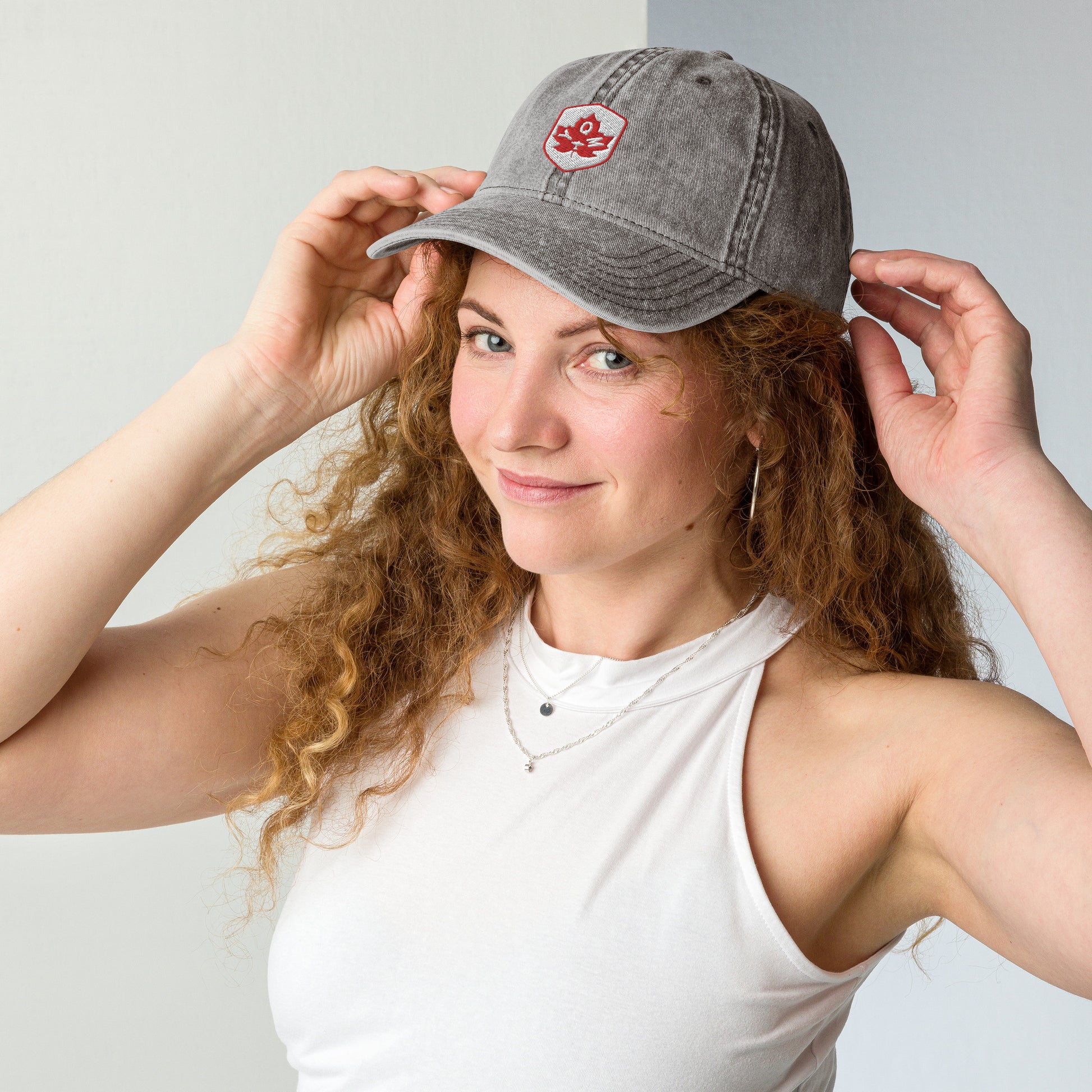 Maple Leaf Twill Cap - Red/White • YQM Moncton • YHM Designs - Image 09