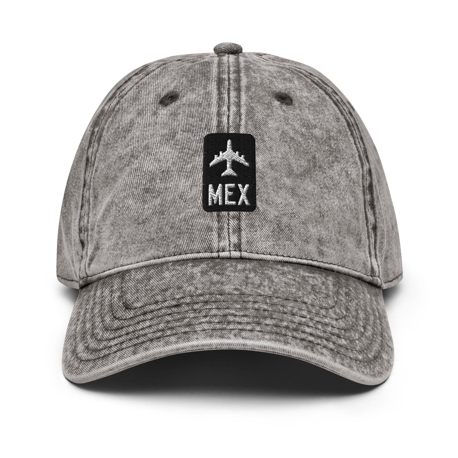 Jetliner Vintage Cotton Twill Baseball Cap • Black/White • MEX Mexico City • YHM Designs - Image 22