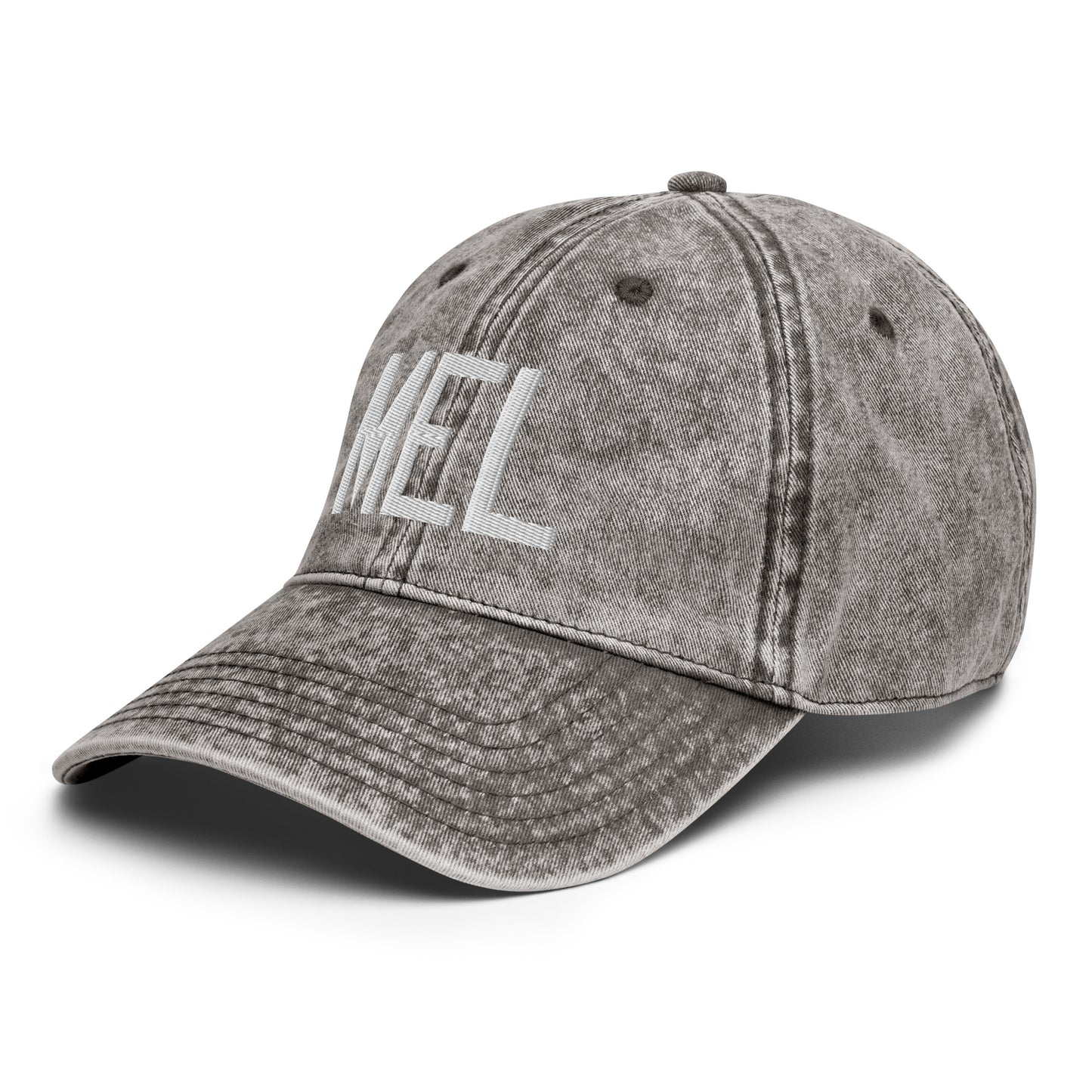 Airport Code Twill Cap - White • MEL Melbourne • YHM Designs - Image 29